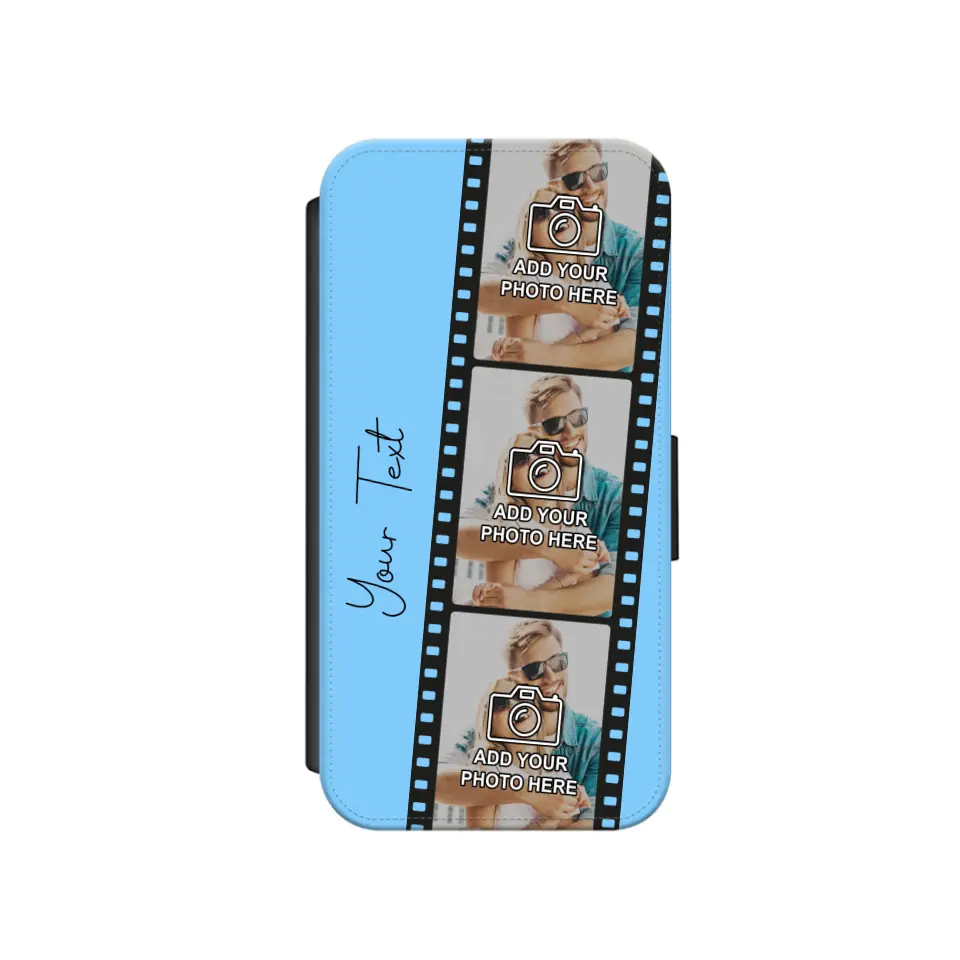 Custom Personalised Film Reel No.6 Faux Leather Flip Case Wallet for iPhone / Samsung