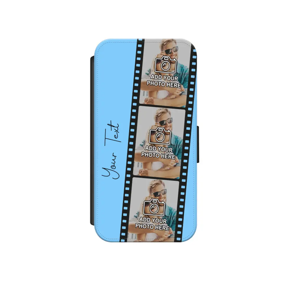 Custom Personalised Film Reel No.6 Faux Leather Flip Case Wallet for iPhone / Samsung