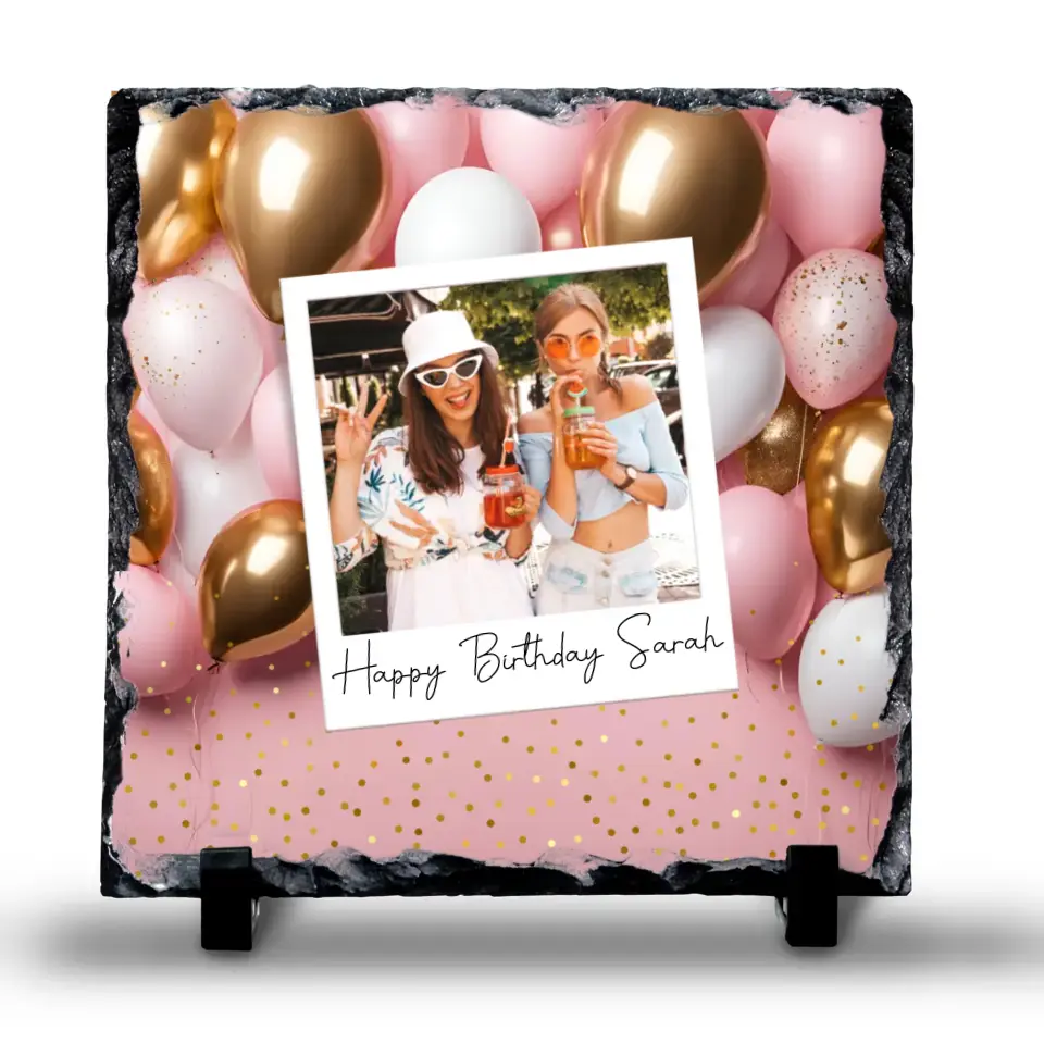 Custom Personalised Photo Slate - Retro-Inspired Frame Design with Custom Text