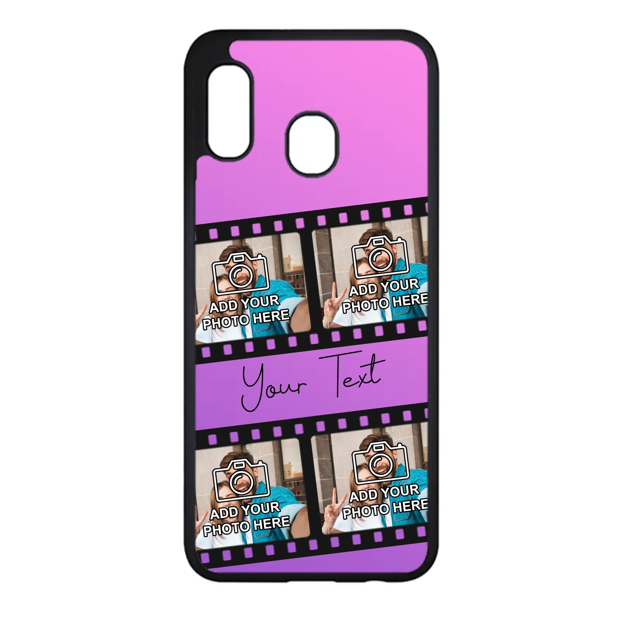 Personalised film reel Samsung Galaxy phone case with photo strip