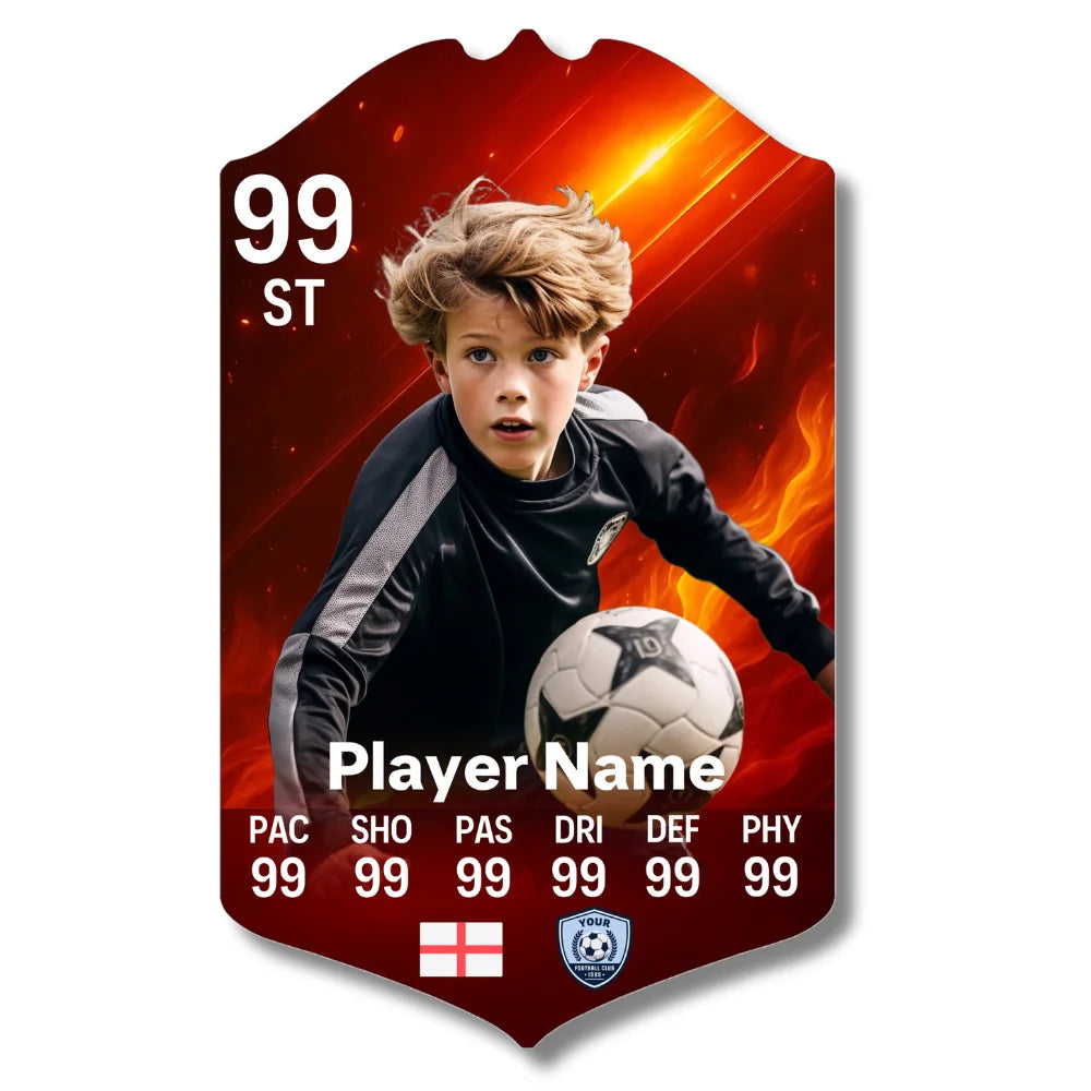 Personalised Football Card - Flames - Perfect Gift for Football Fans
