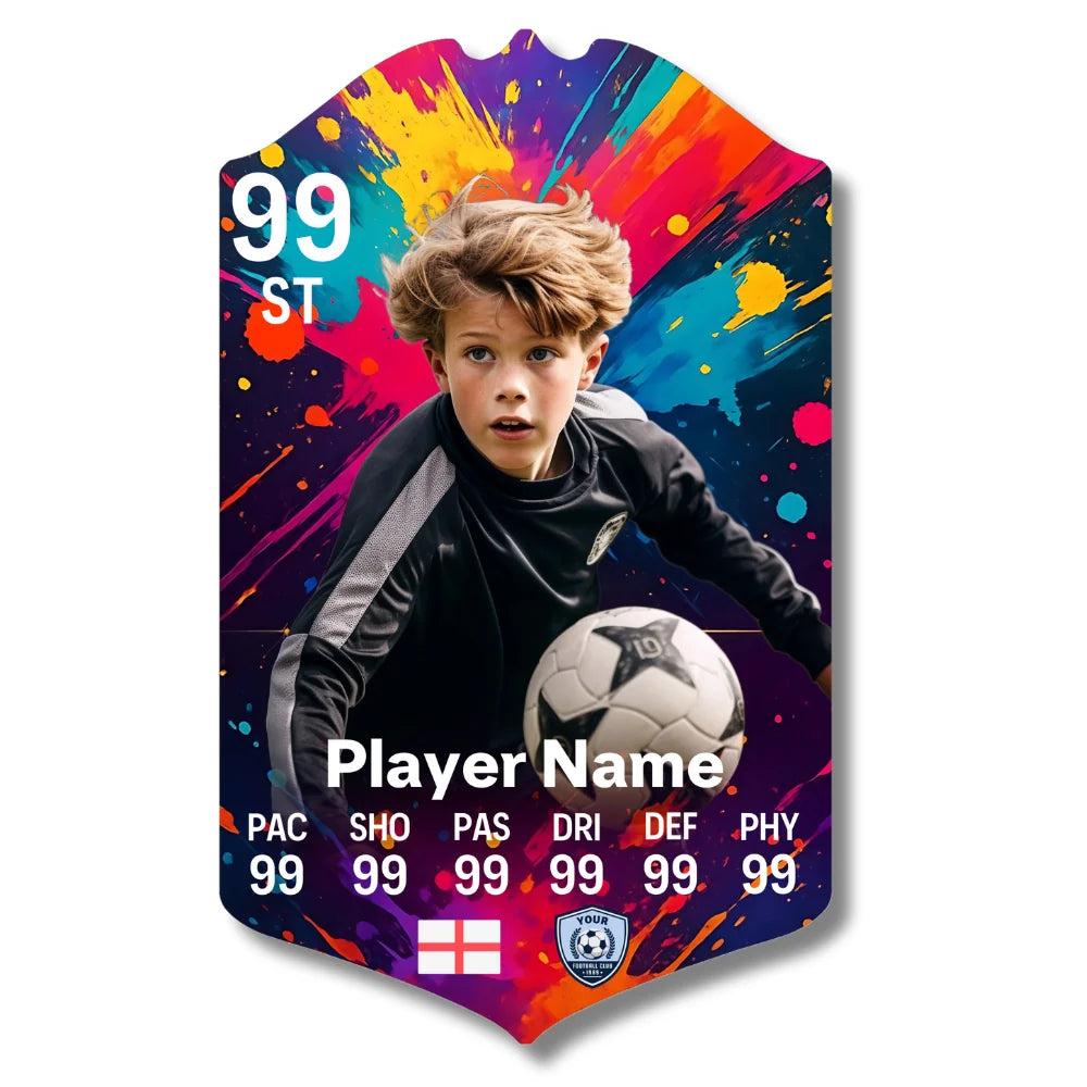 Personalised Football Card - Paint Explosion - Ultimate Gift for Football Fans