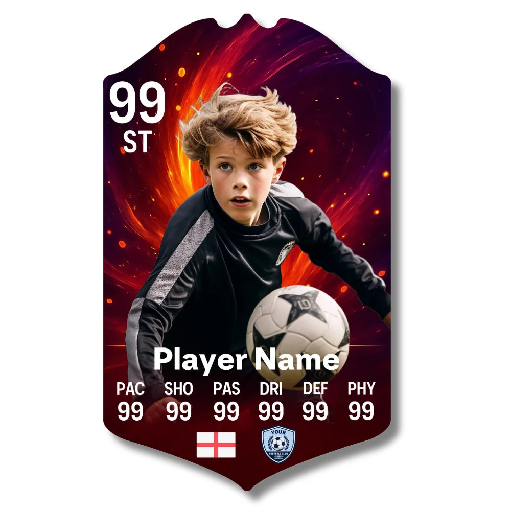 Personalised Football Card - Fire Whip- Ultimate Gift for Football Fans