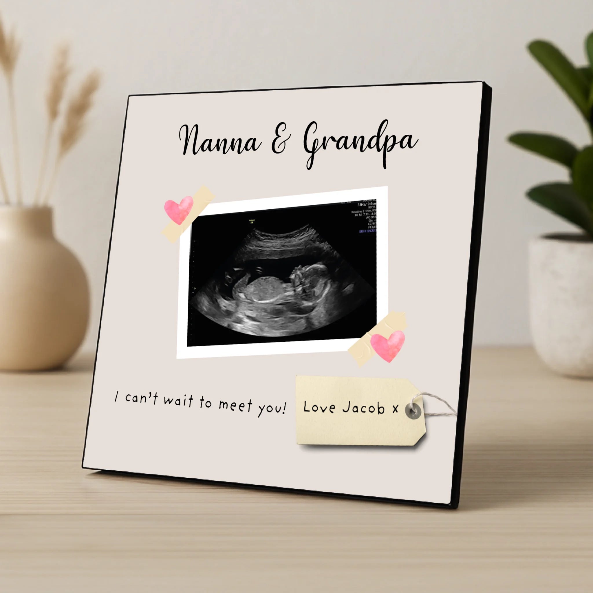 Personalised Baby Scan Photo Panel - Custom Gift for Grandparents, Relatives or Friends