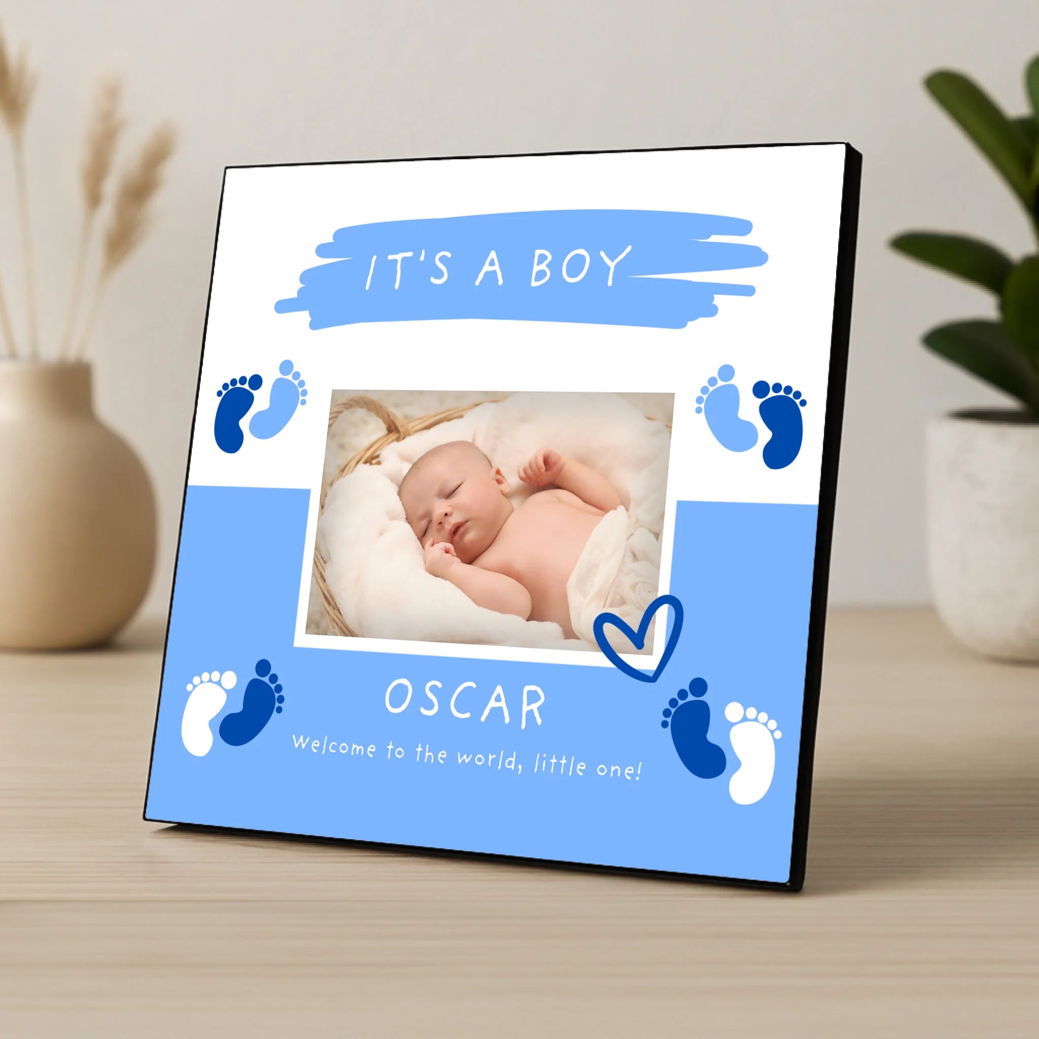 Custom Personalised Birth Announcement Photo Panel - It's A Boy