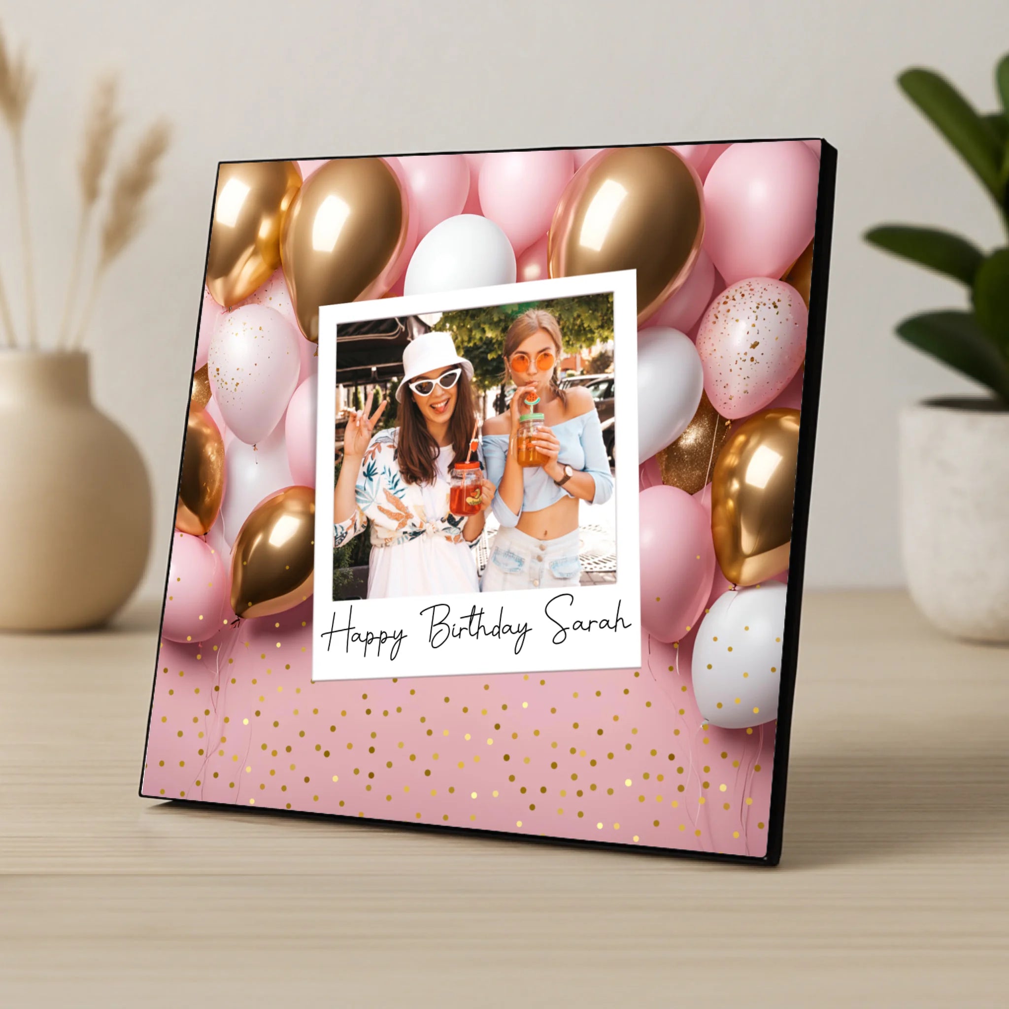 Custom Personalised Happy Birthday Photo Panel - Custom Text