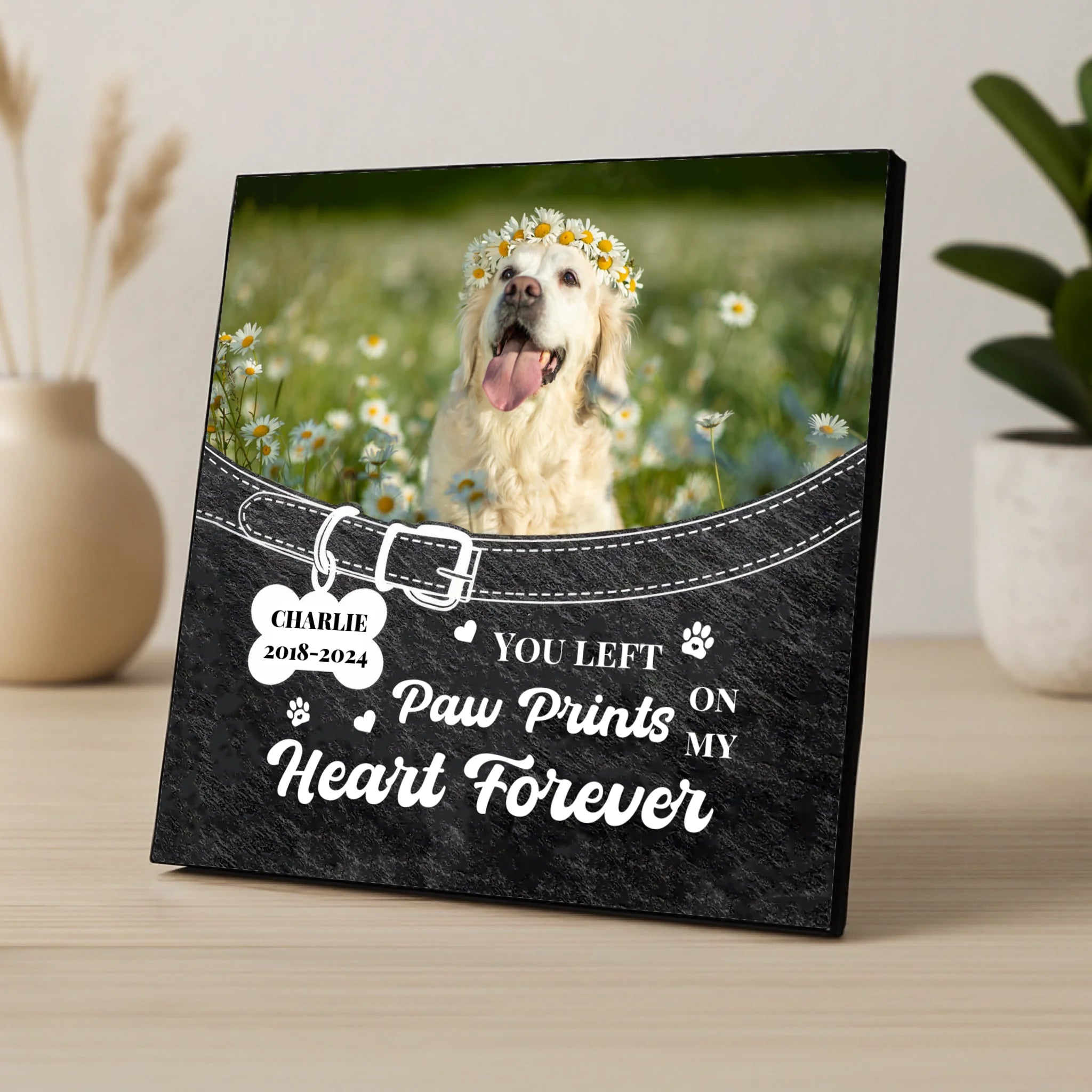 Custom Personalised Pet Memorial Photo Panel - Custom Name, Quote & Dates
