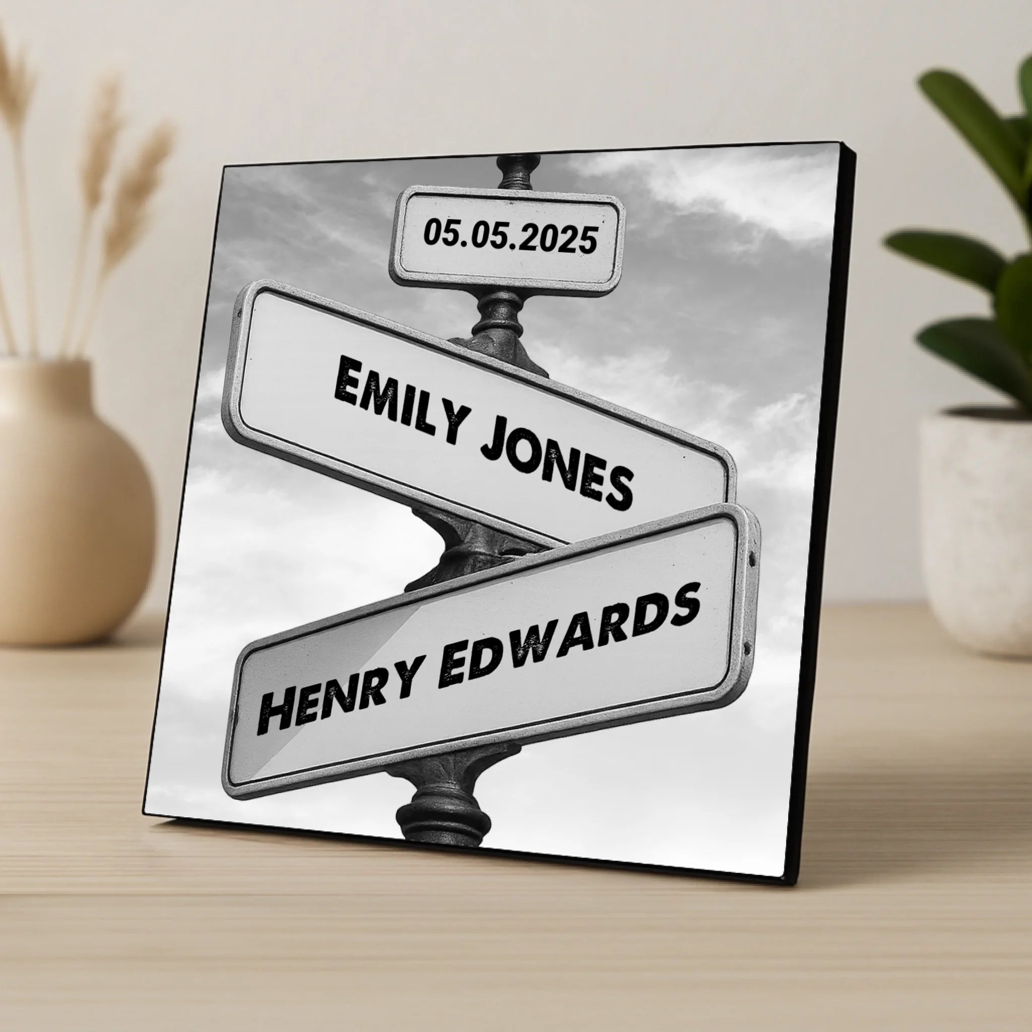 Custom Personalised Vintage Street Sign Photo Panel - Perfect Couples Gift