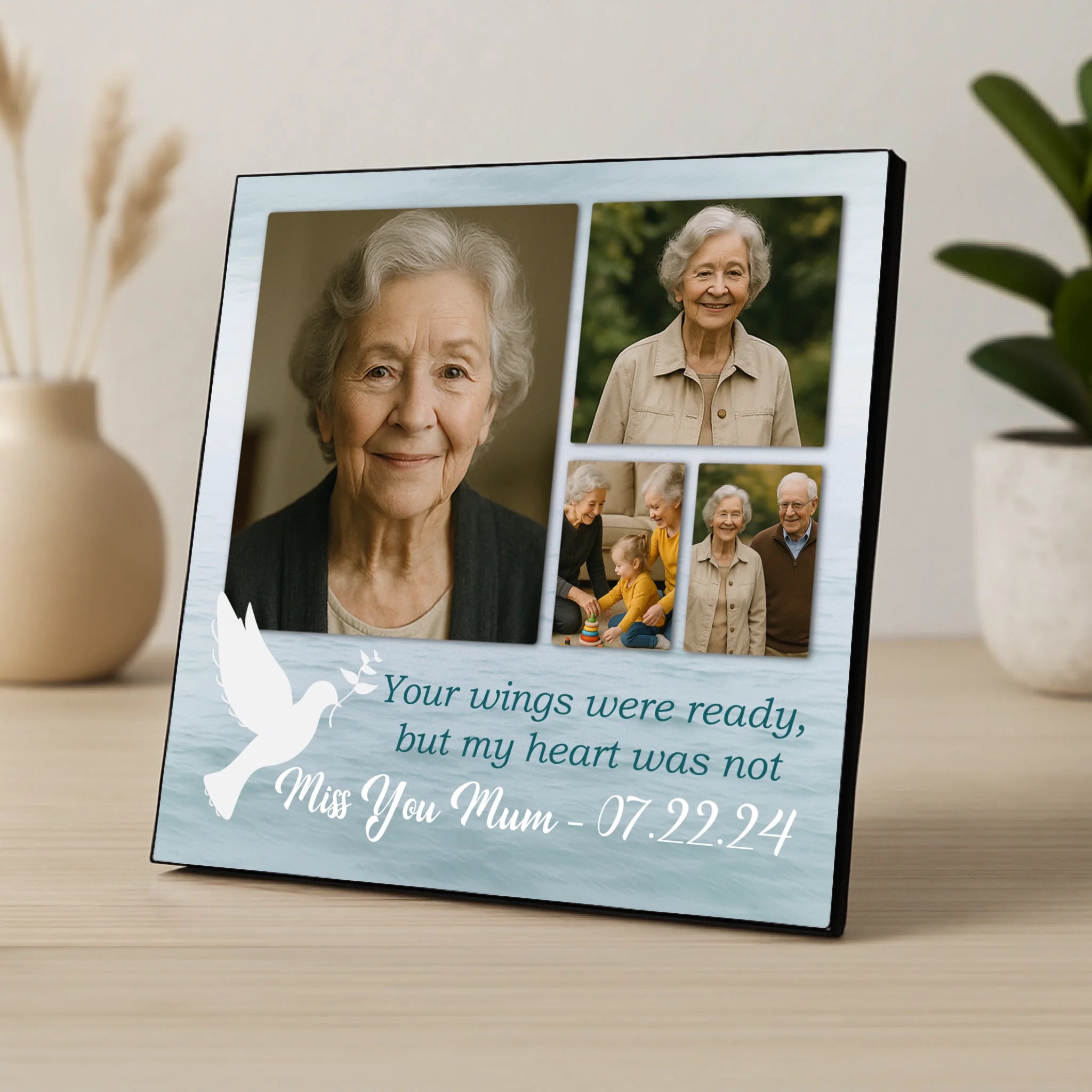 Custom Personalised Memorial Photo Panel - Your Wings Were Ready