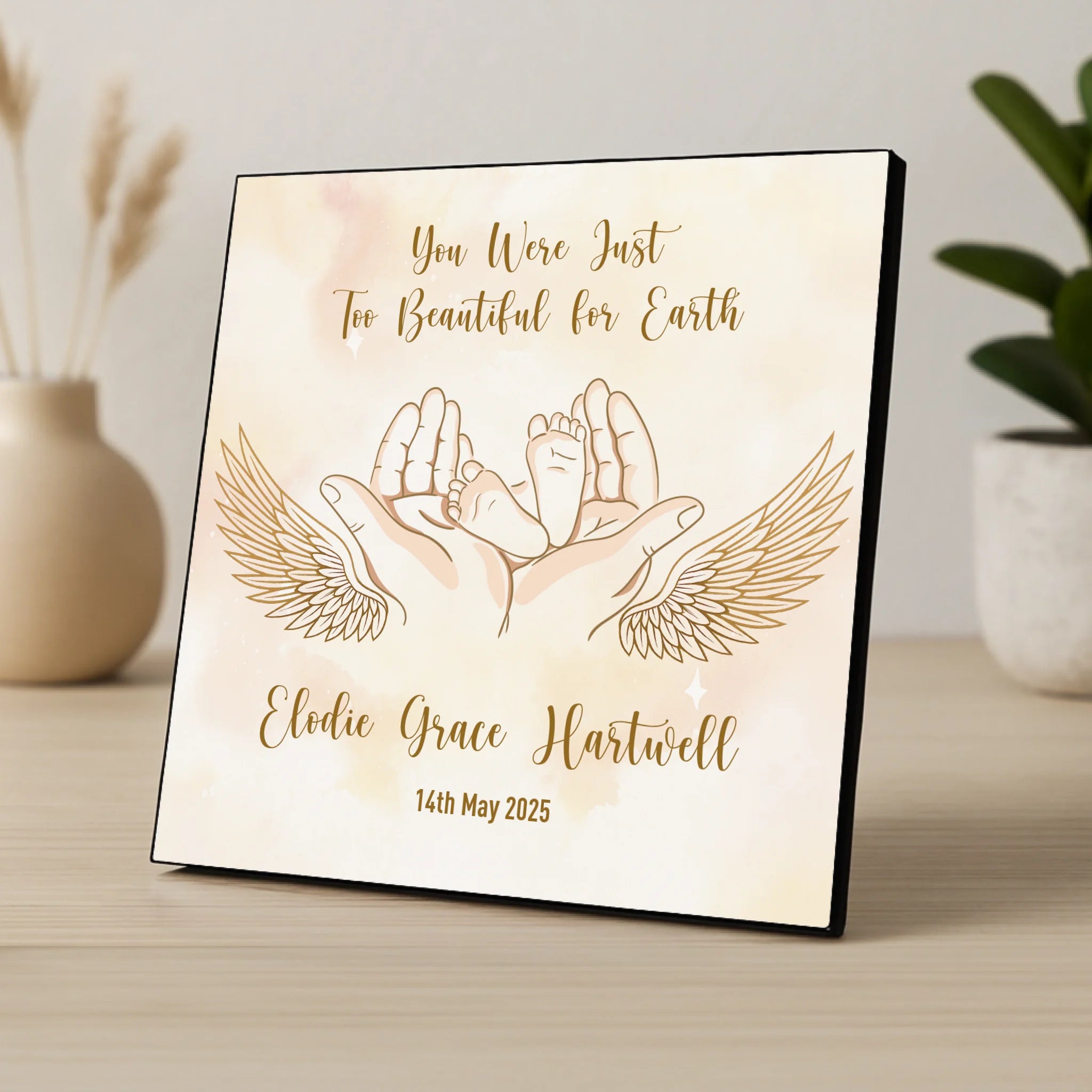 Custom Personalised Memorial Photo Panel - You Were Just Too Beautiful - Baby Loss