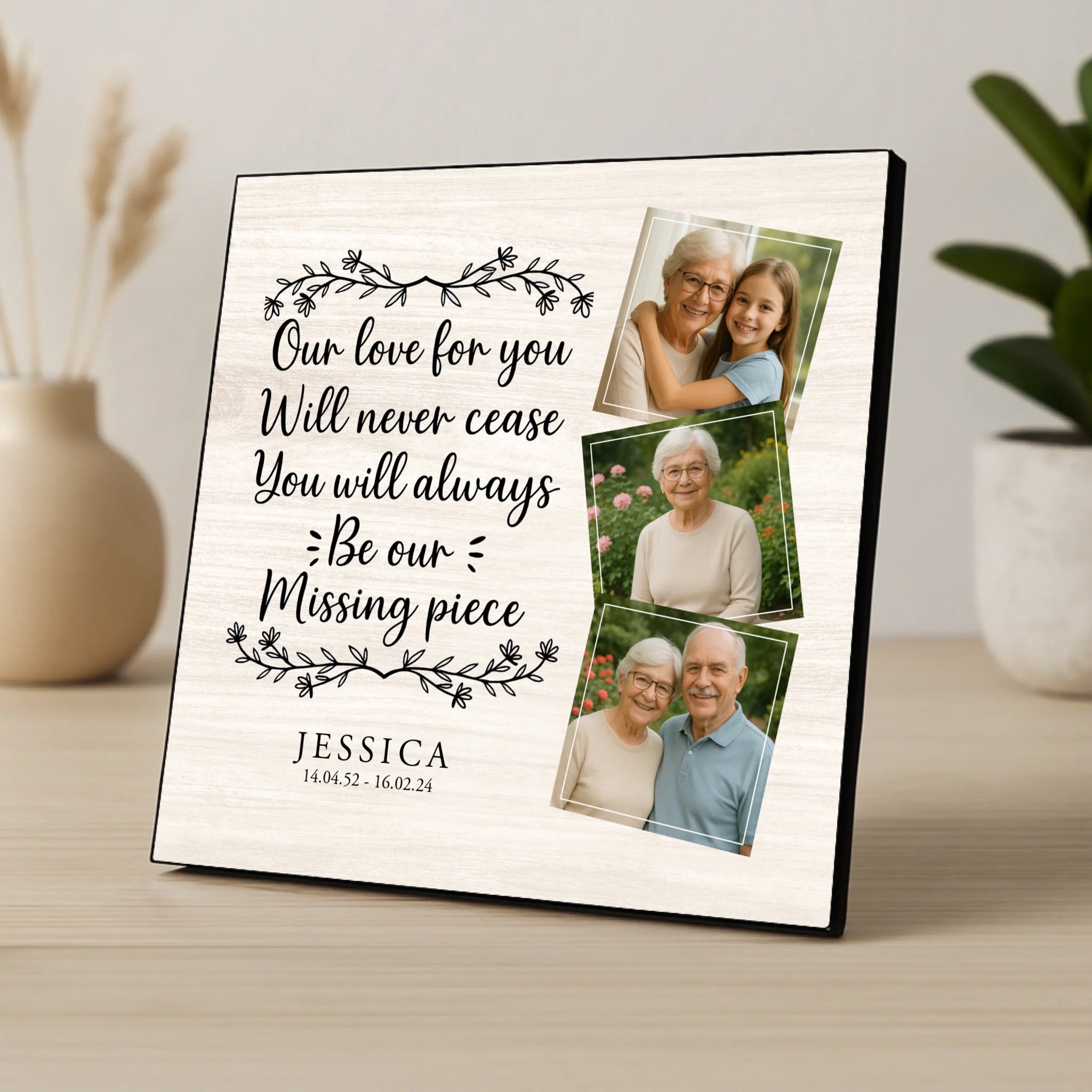 Custom Personalised Memorial Photo Panel - Be Our Missing Piece