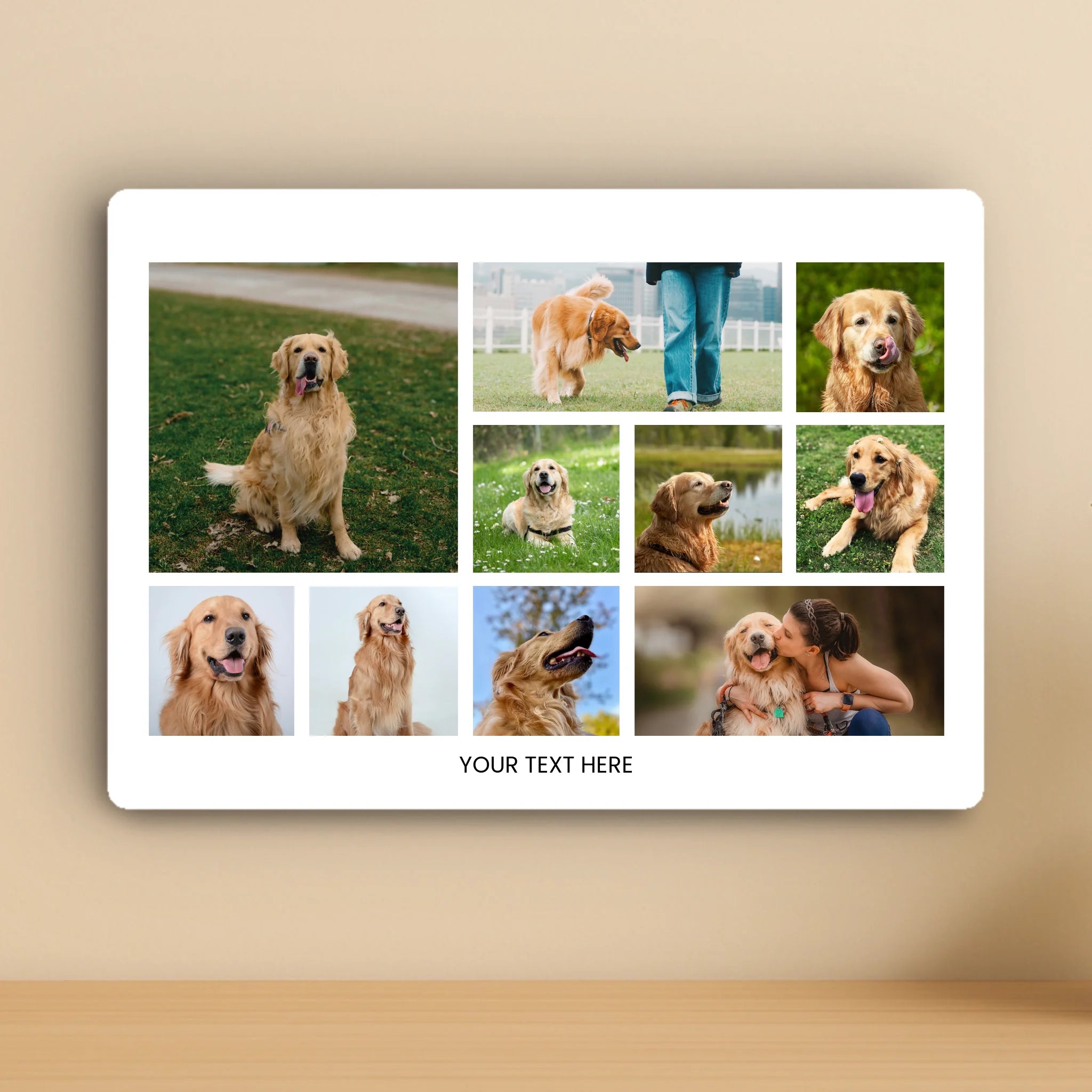 Custom Personalised Collage Photo Panel - 10 Photos - Change Background Colour