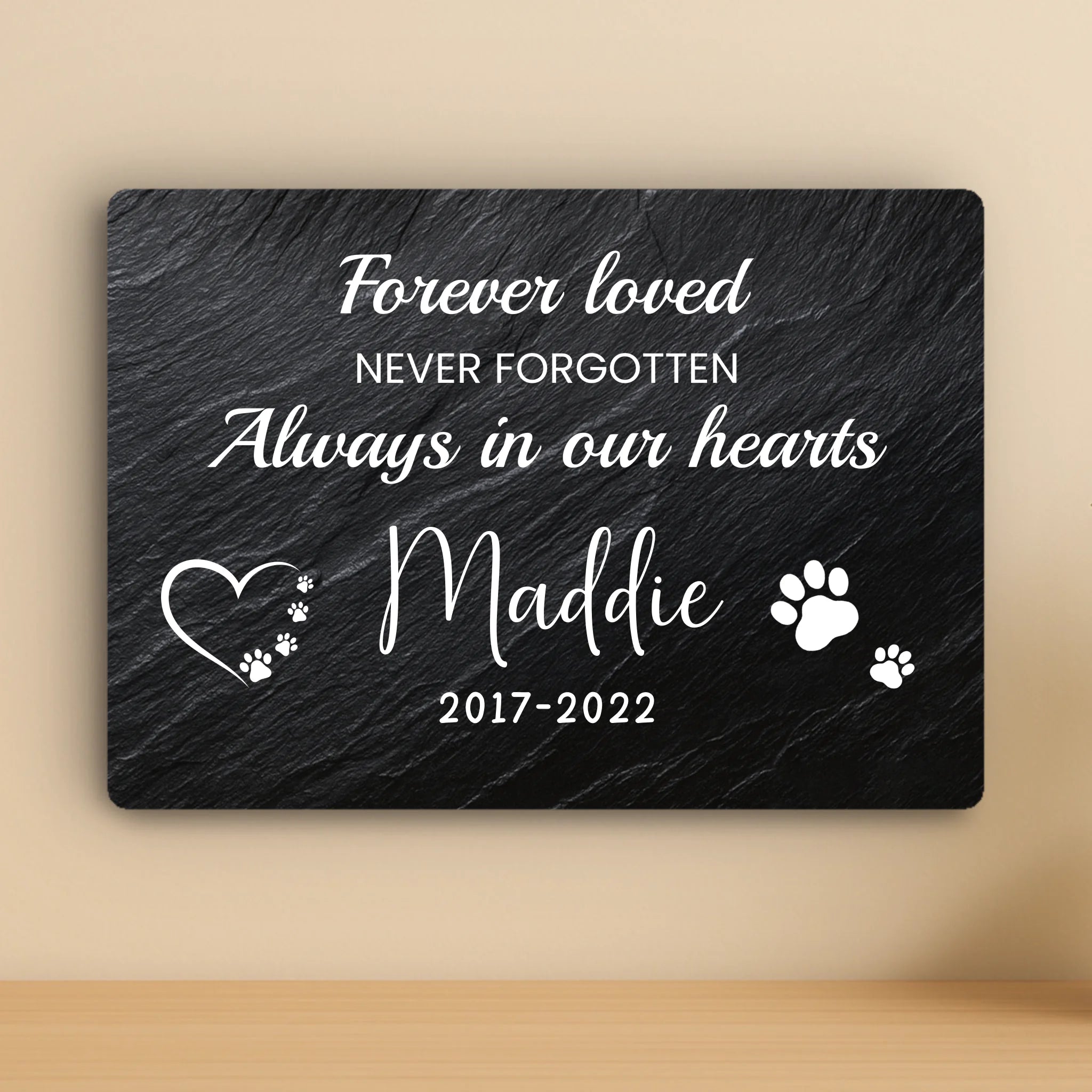 Custom Personalised Pet Memorial Metal Photo Panel - "Forever Loved, Never Forgotten"
