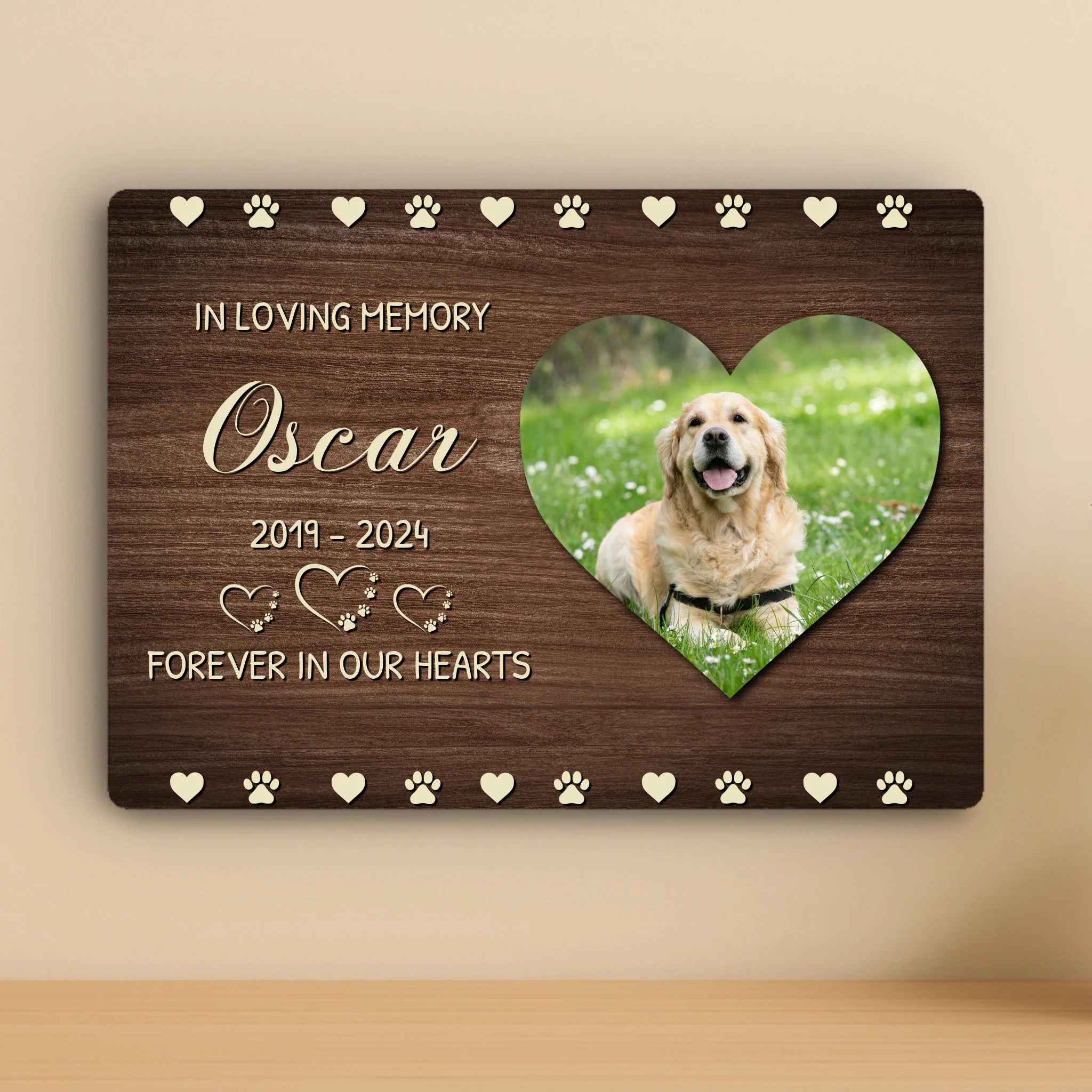 Custom Personalised Pet Memorial Metal Photo Panel - "In Loving Memory 2"