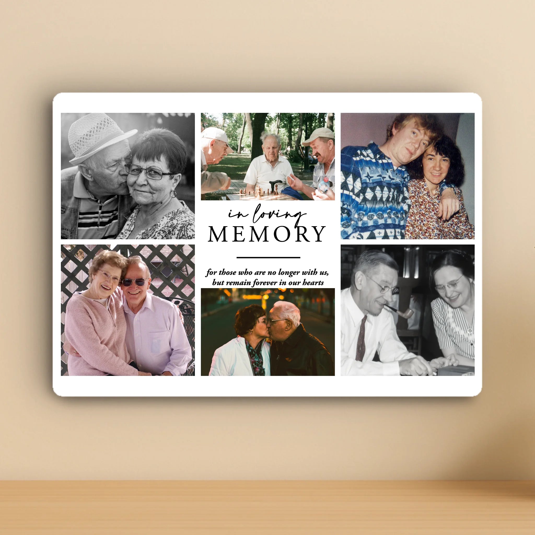 Custom Personalised Memorial Metal Photo Panel - "In Loving Memory"