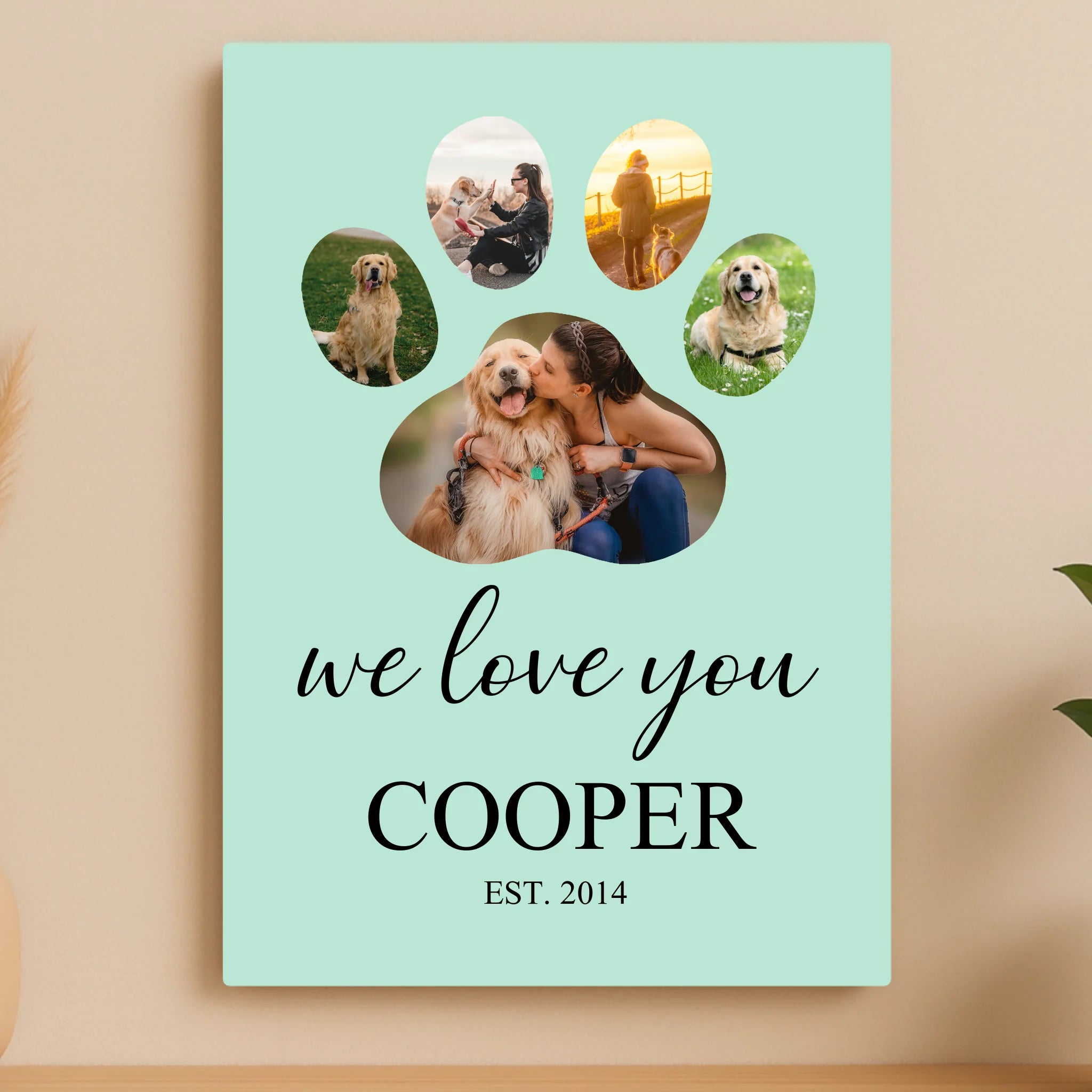 Custom Personalised Pet Metal Photo Panel - "We Love You"