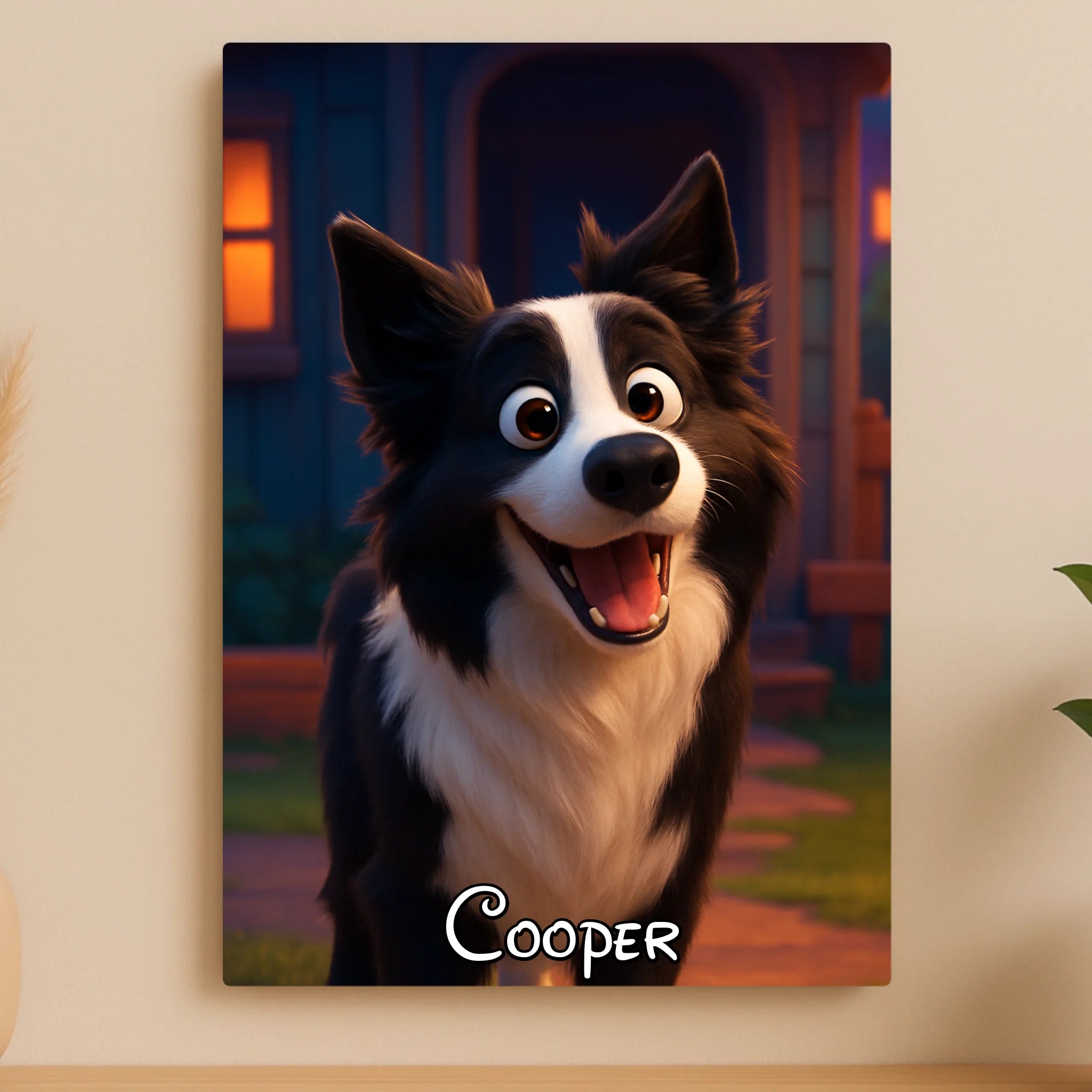 Custom Personalised Aluminium Photo Panel – Cartoon Effect Pet Portrait Gift, Dog & Cat Memorial Keepsake