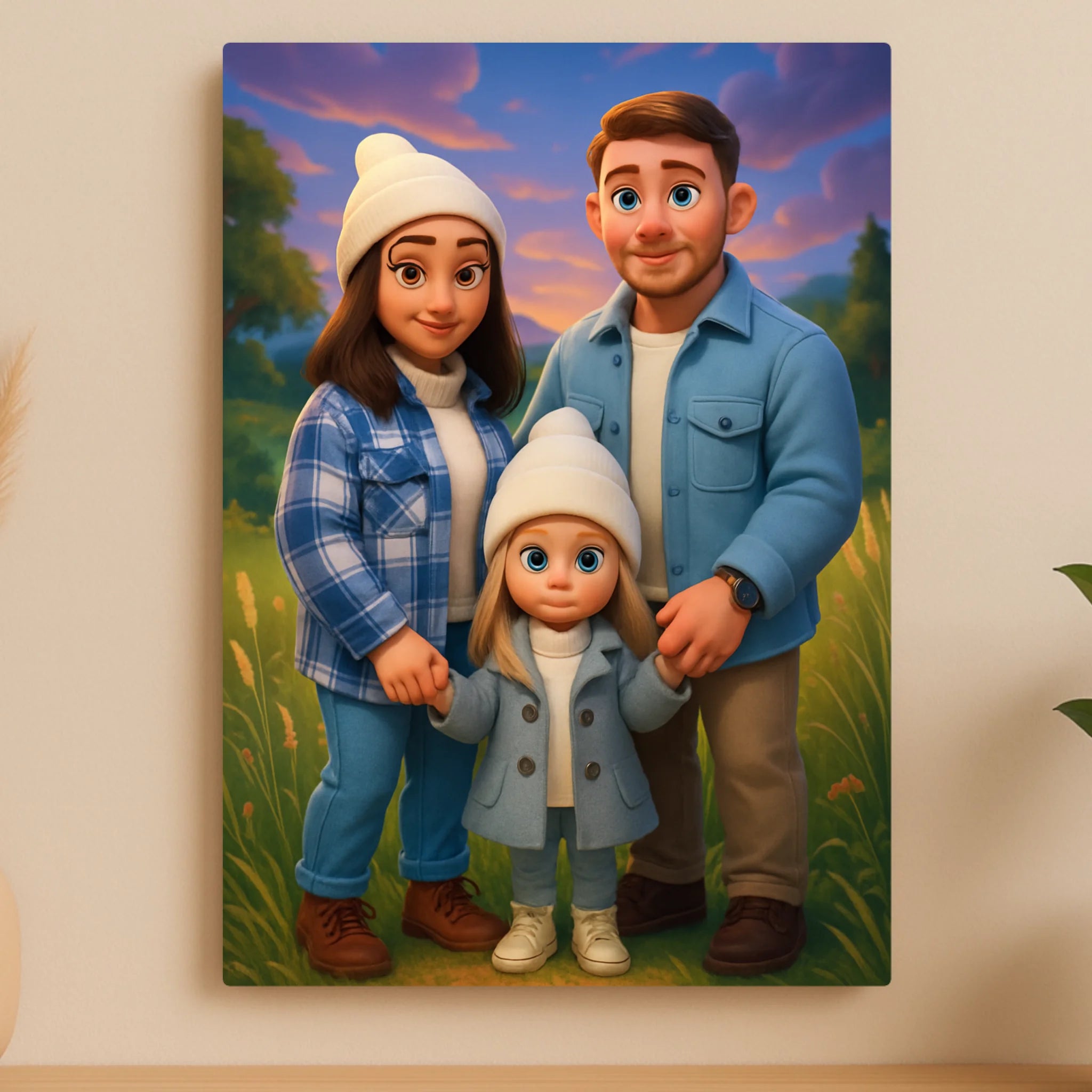 Custom Personalised Animated Style Metal Photo Panel – Magical Storybook Design
