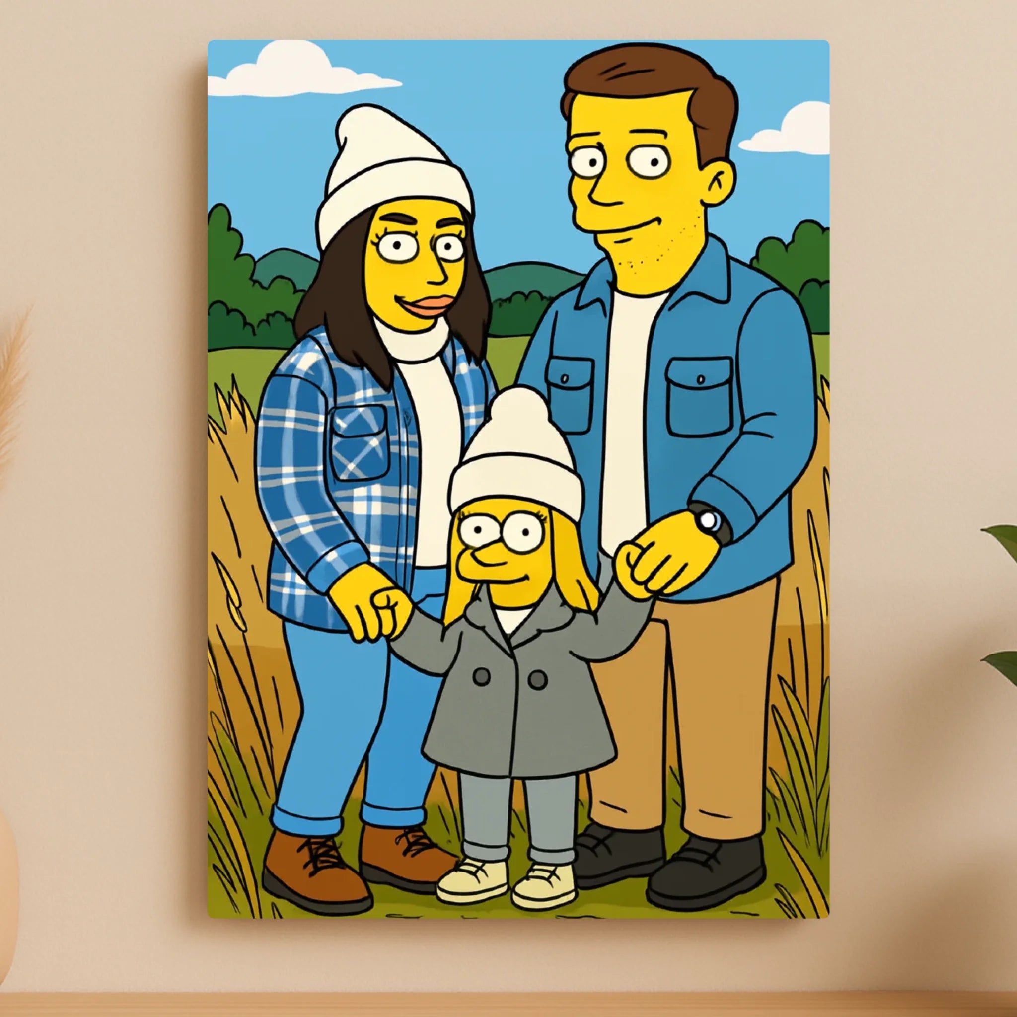 Custom Personalised Animated Style Metal Photo Panel - Inspired on Our Favourite US Cartoon