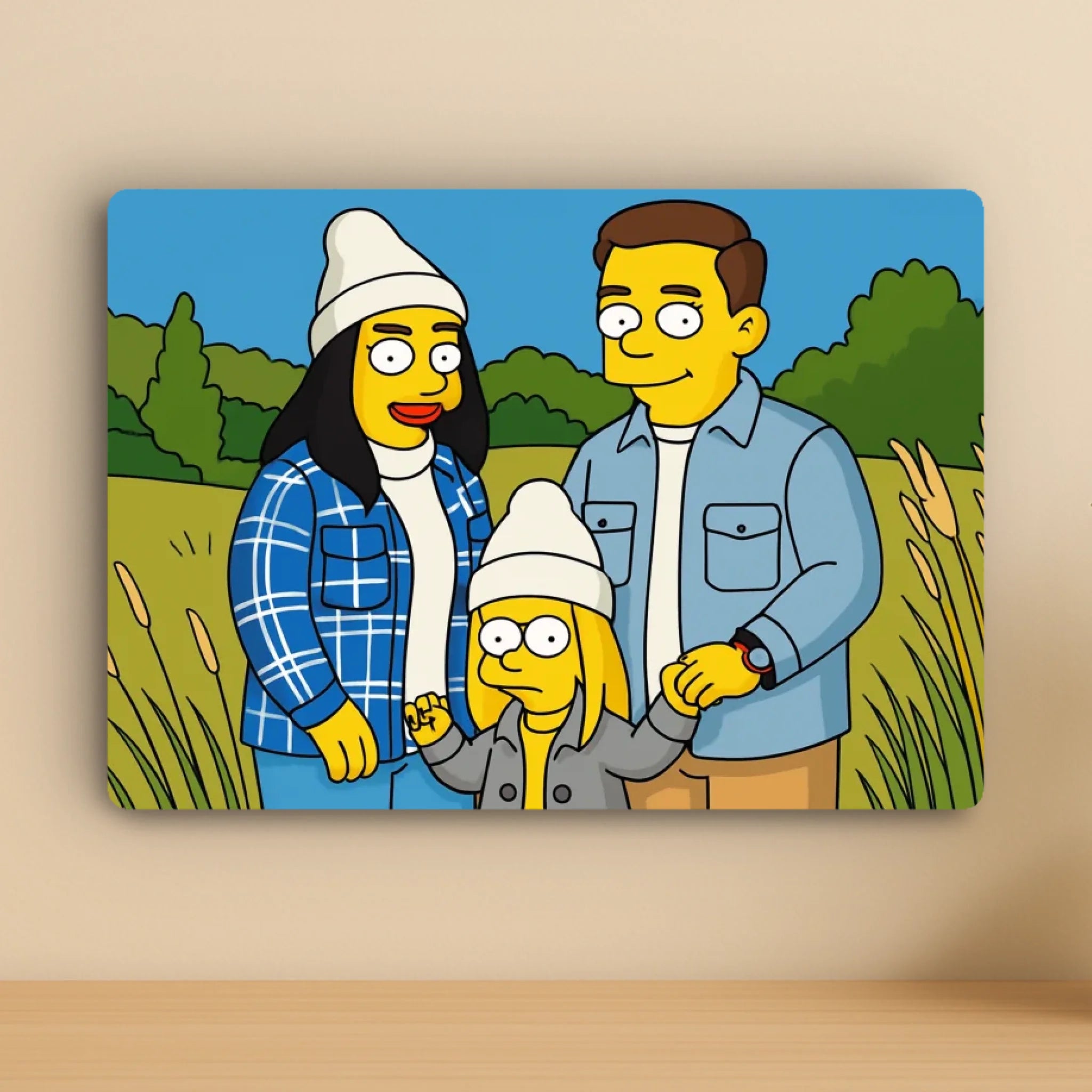 Custom Personalised Animated Style Metal Photo Panel - Inspired on A Favourite US Cartoon