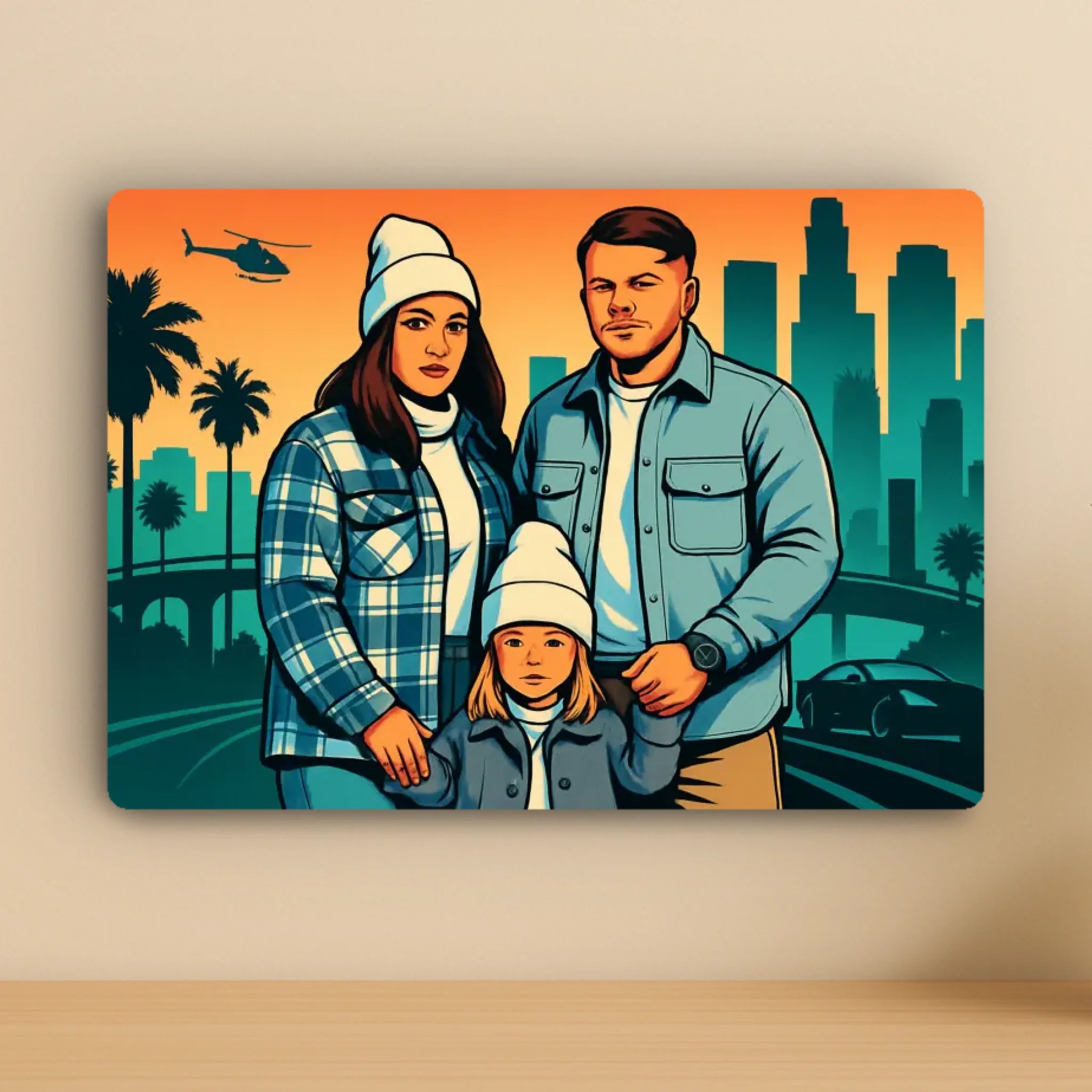 Custom Personalised Animated Style Metal Photo Panel - Inspired On Popular Video Game