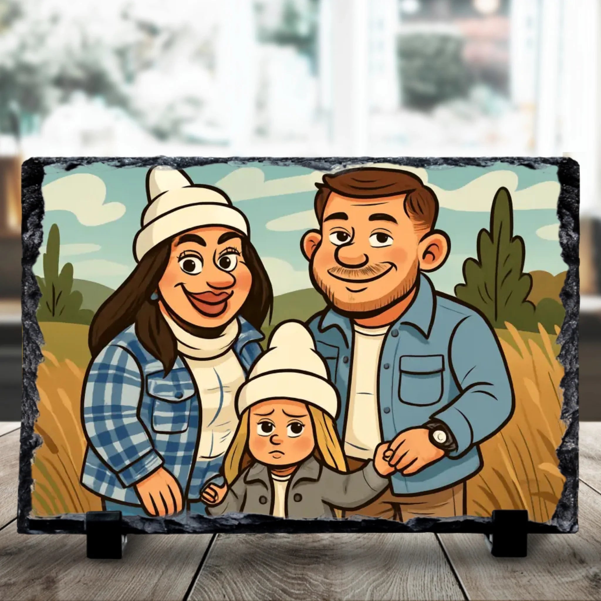 Custom Personalised Animated Style Photo Slate - Cartoon Caricature