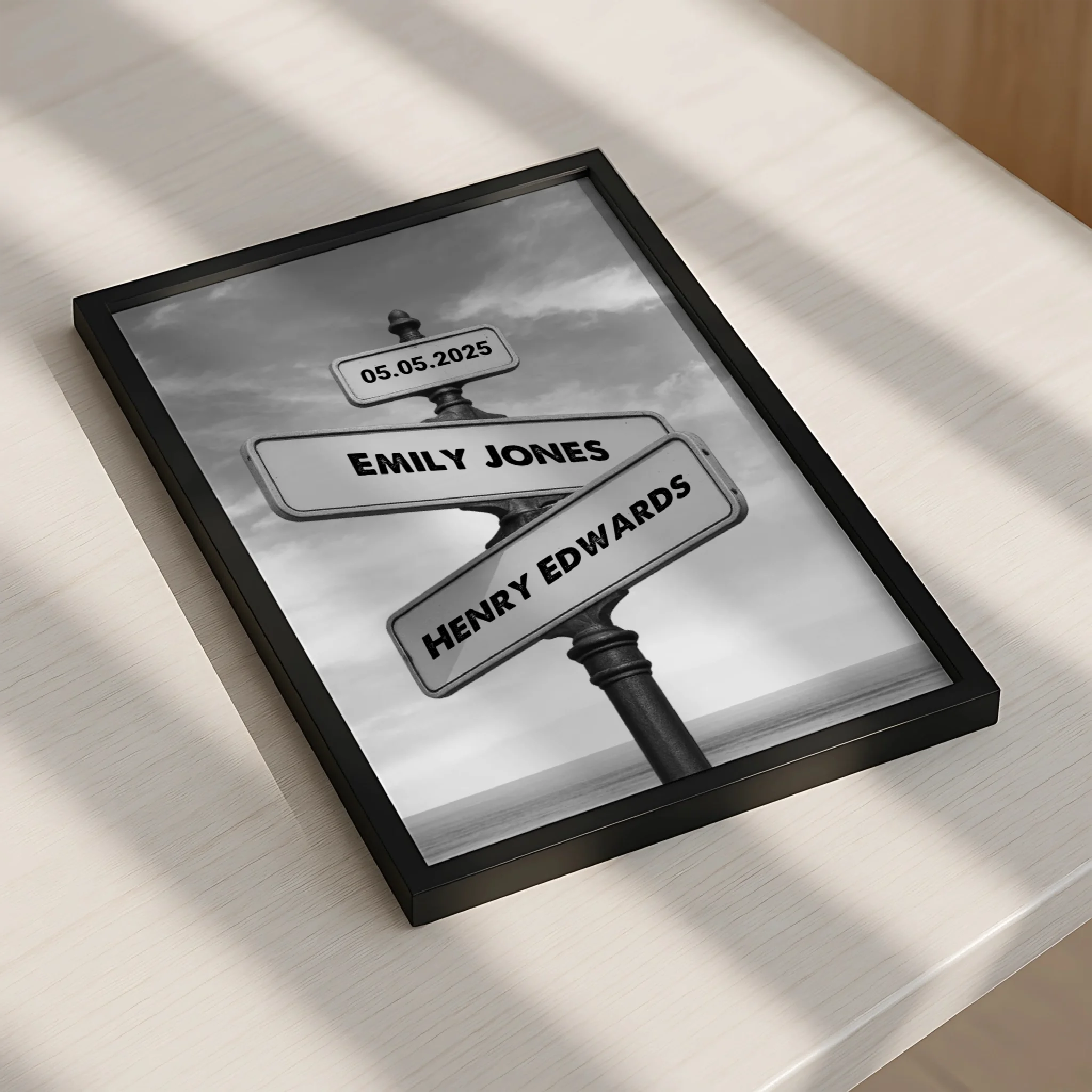 Personalised vintage street sign photo frame as a wedding or anniversary gift