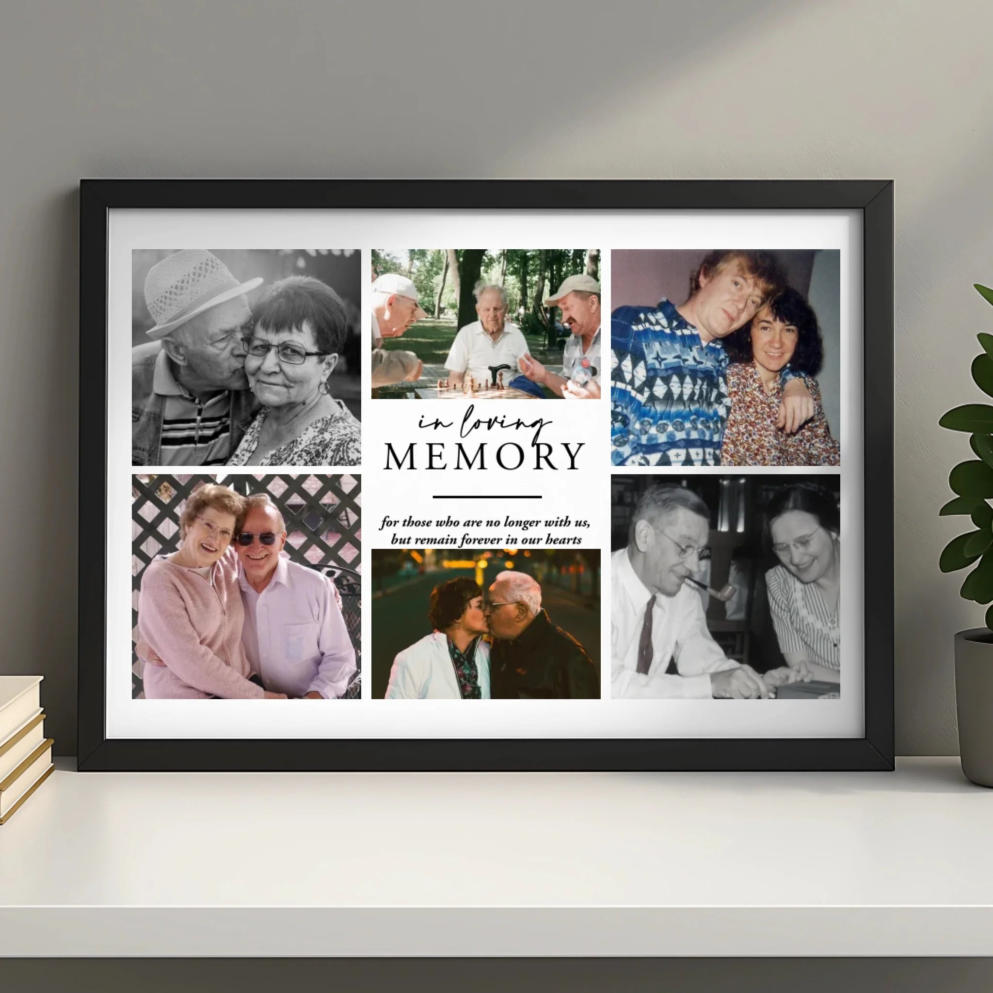 Personalised photo frame gift with memorial collage design and custom text