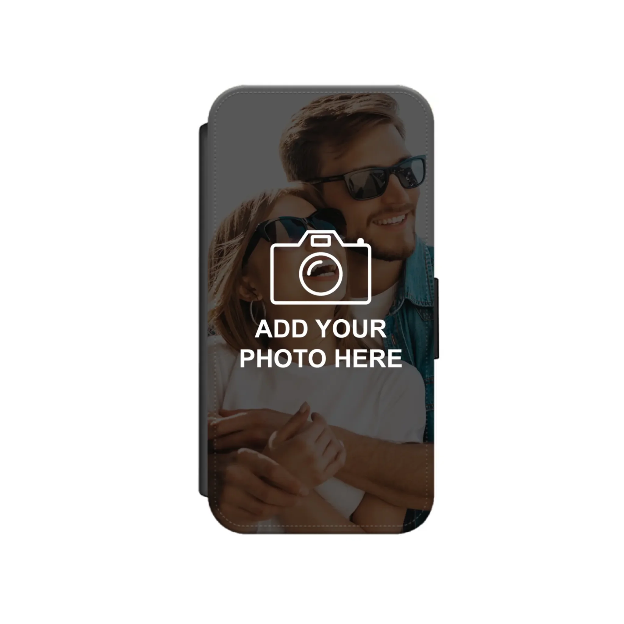 Personalised flip wallet phone case with a printed multi-photo collage