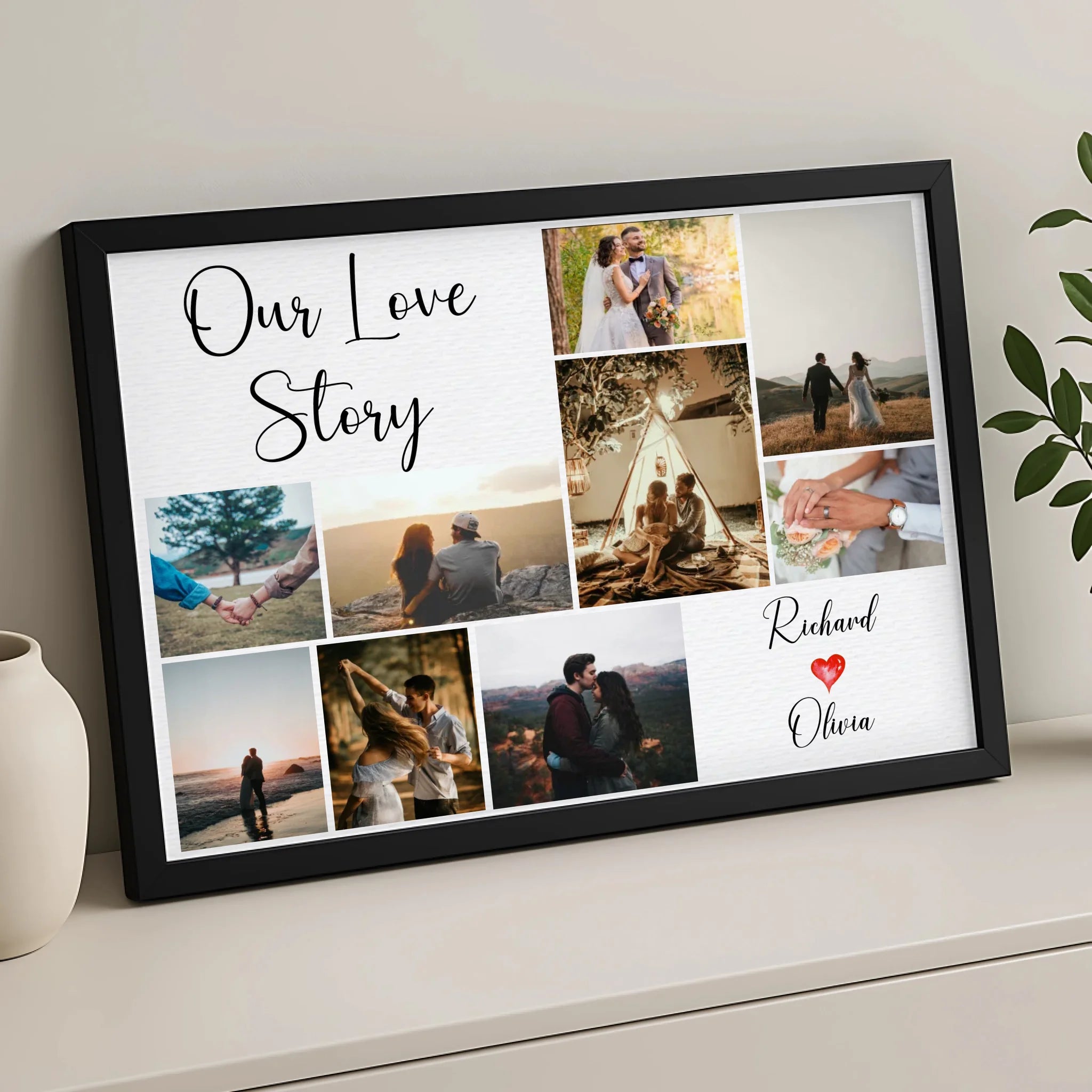 Custom multi-photo collage print showing 9 photos arranged in a grid layout