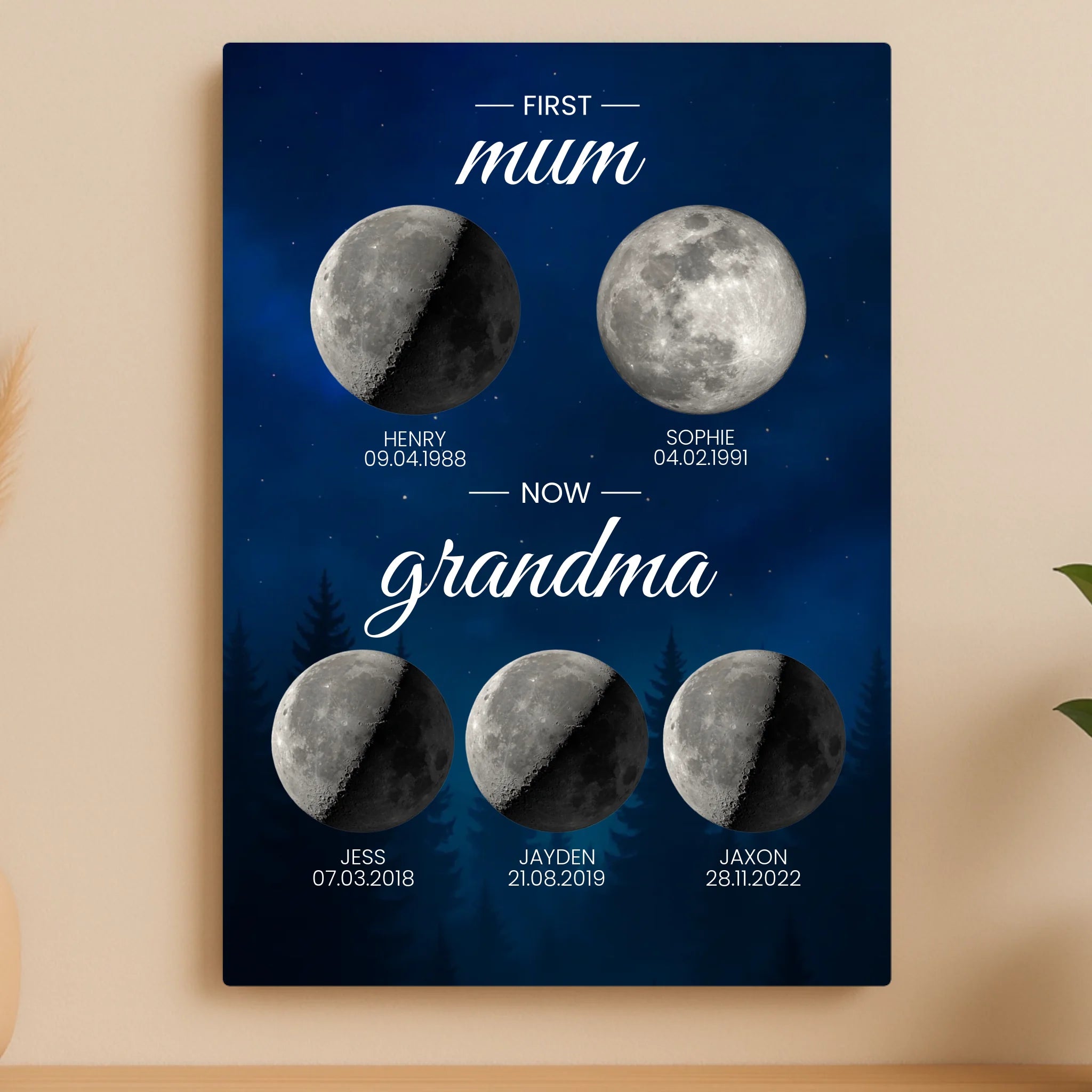 Personalised LOVE Photo Collage Aluminium Panel – Custom 7 Photo Gift with Heart Centre
