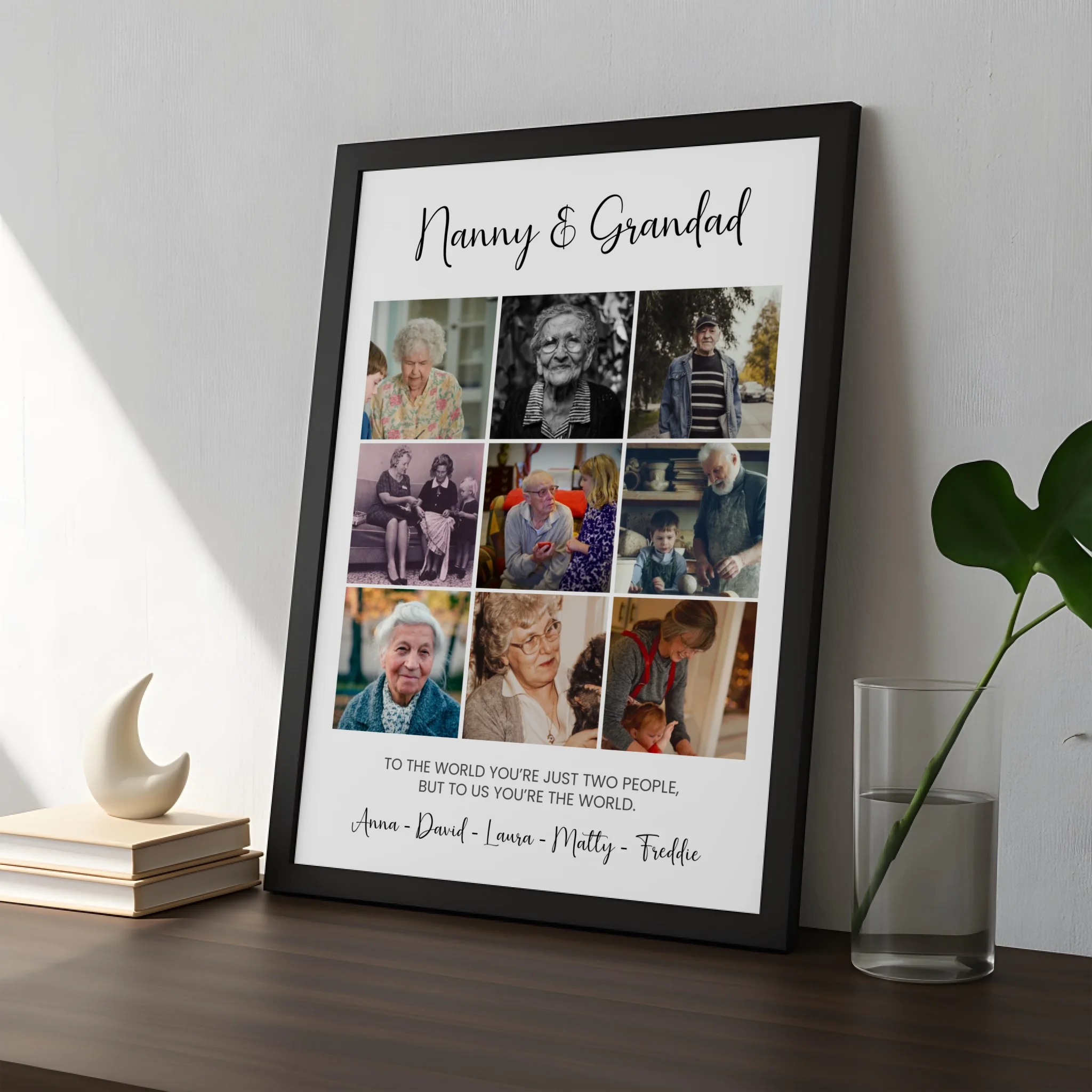 Single photo personalised grandparent frame as a family gift