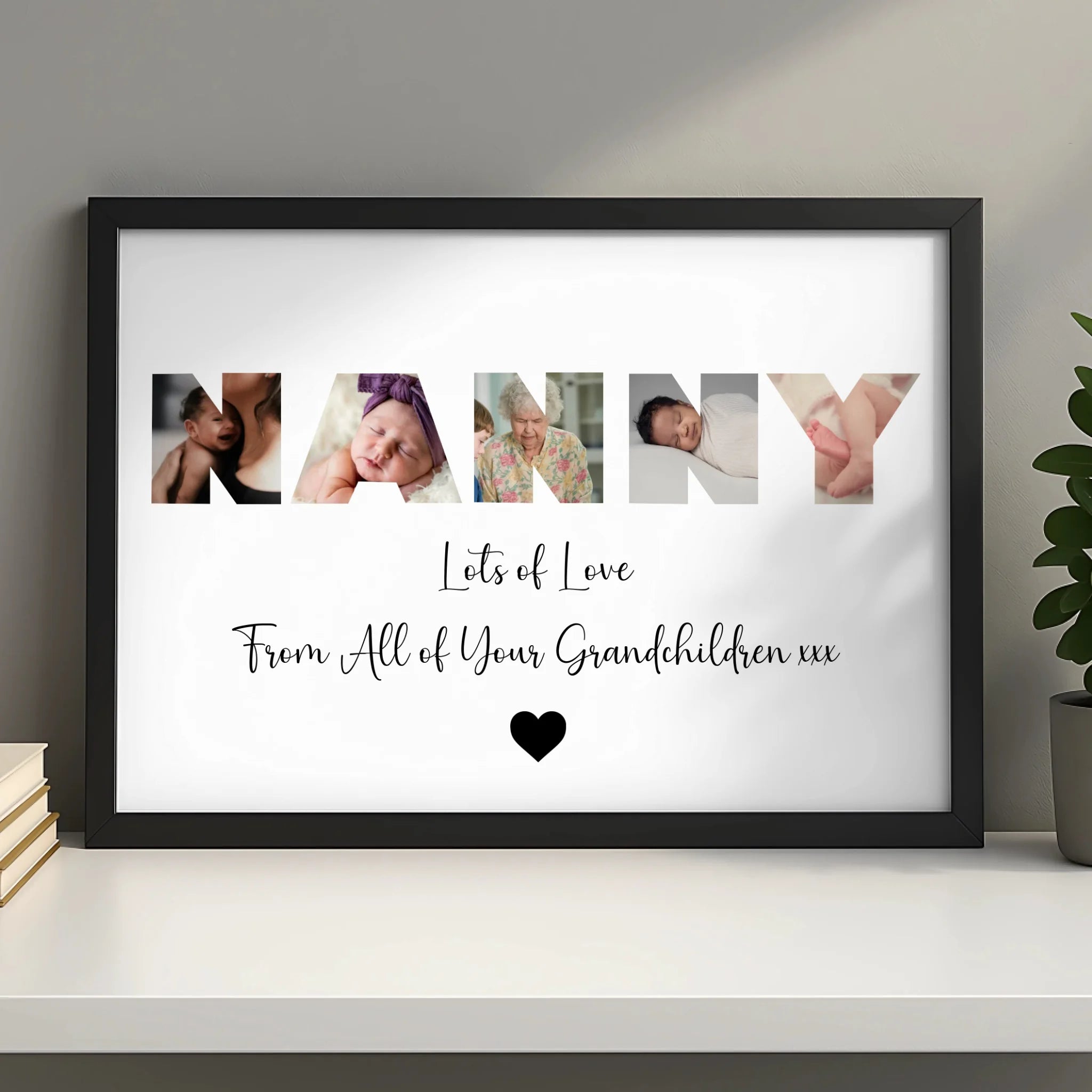 Personalised photo frame for Nanny, Mother's Day gift from grandchildren