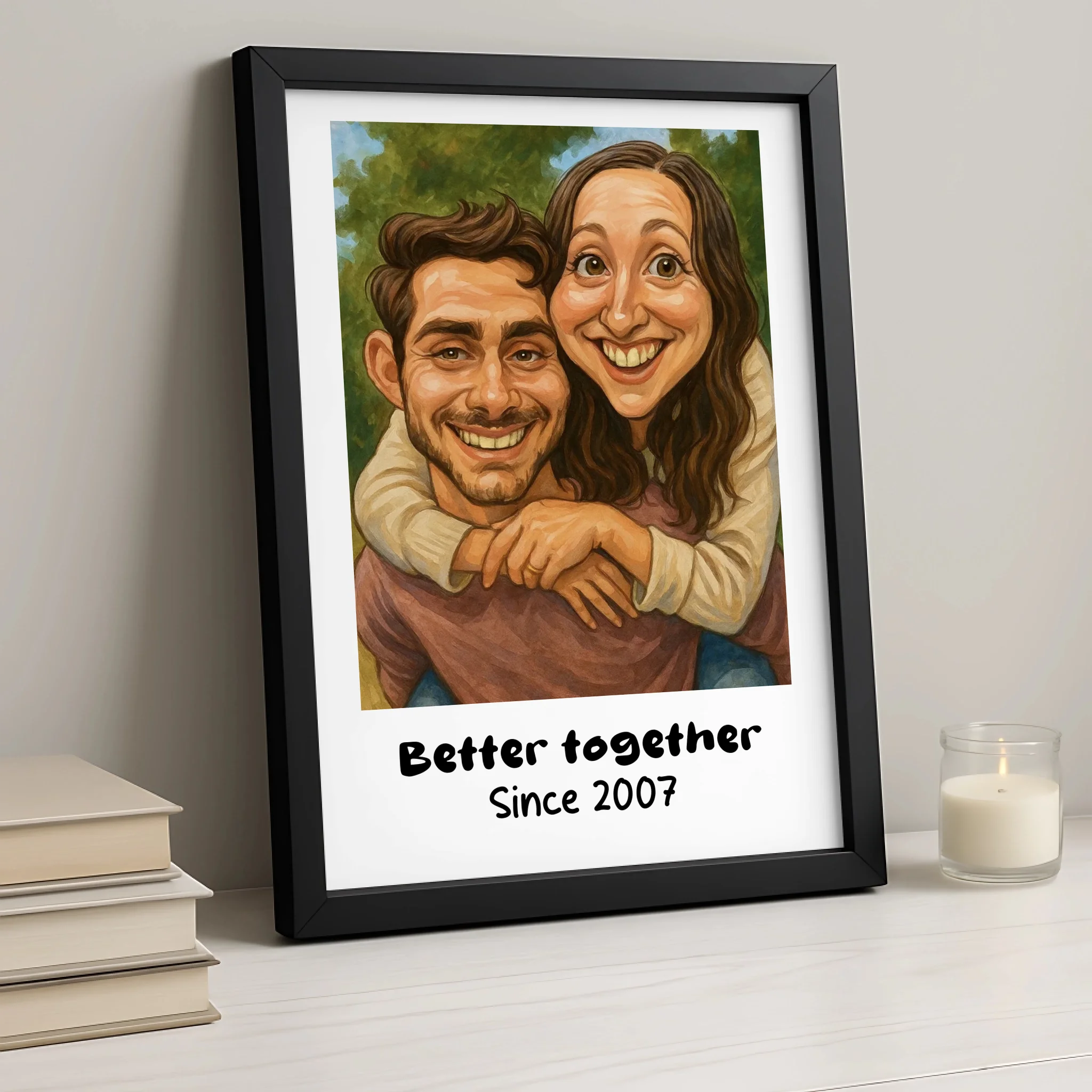Personalised Caricature Couple Portrait | Funny Custom Illustration | Better Together Print