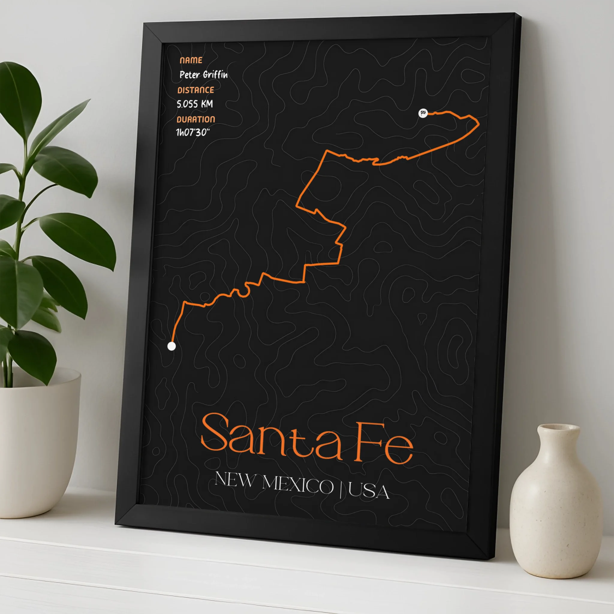 Custom Route Map Print | Personalised Running, Hiking or Cycling Gift | GPS Data Art