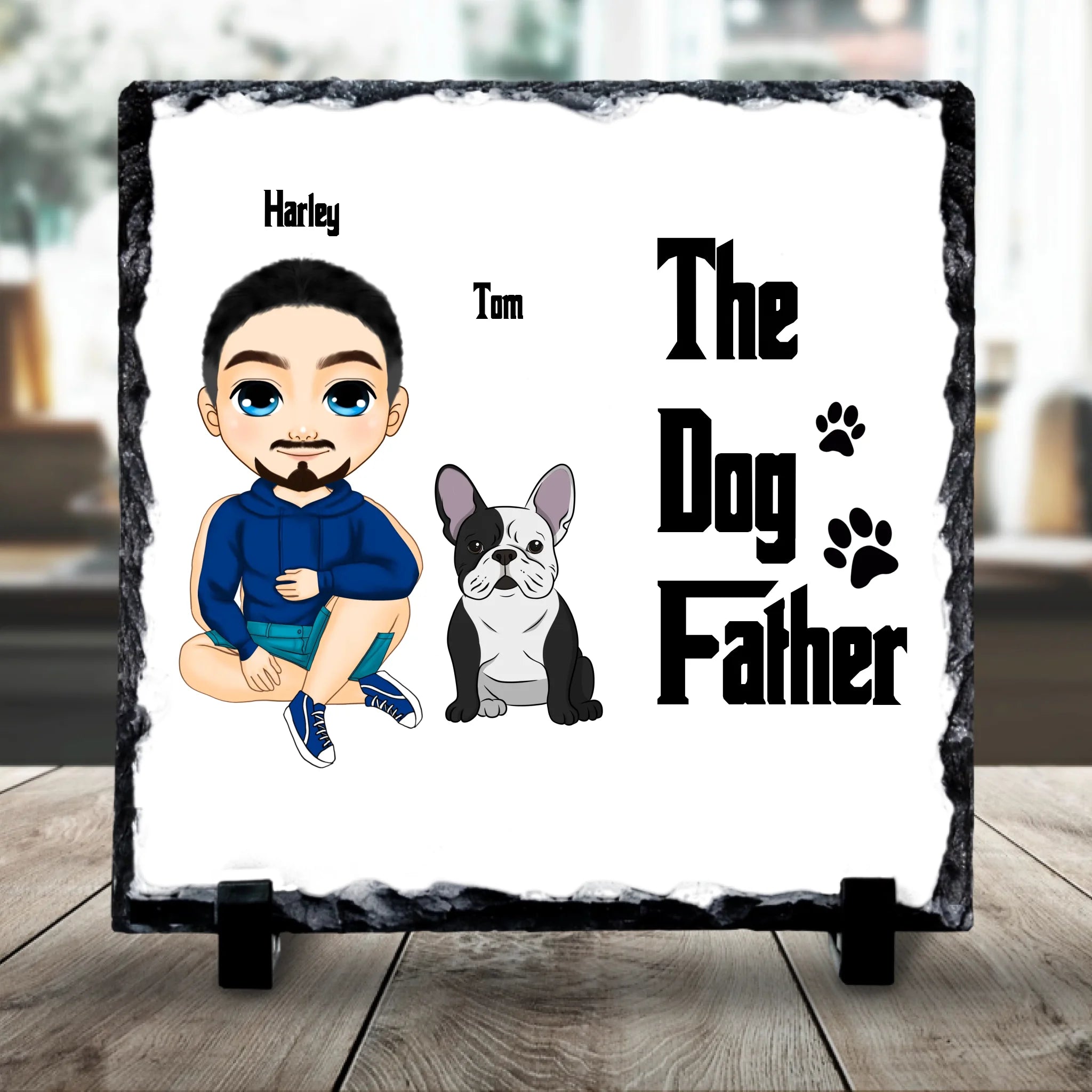 Custom ‘The Dog Father’ Slate – Custom Chubi Man & Dog Characters