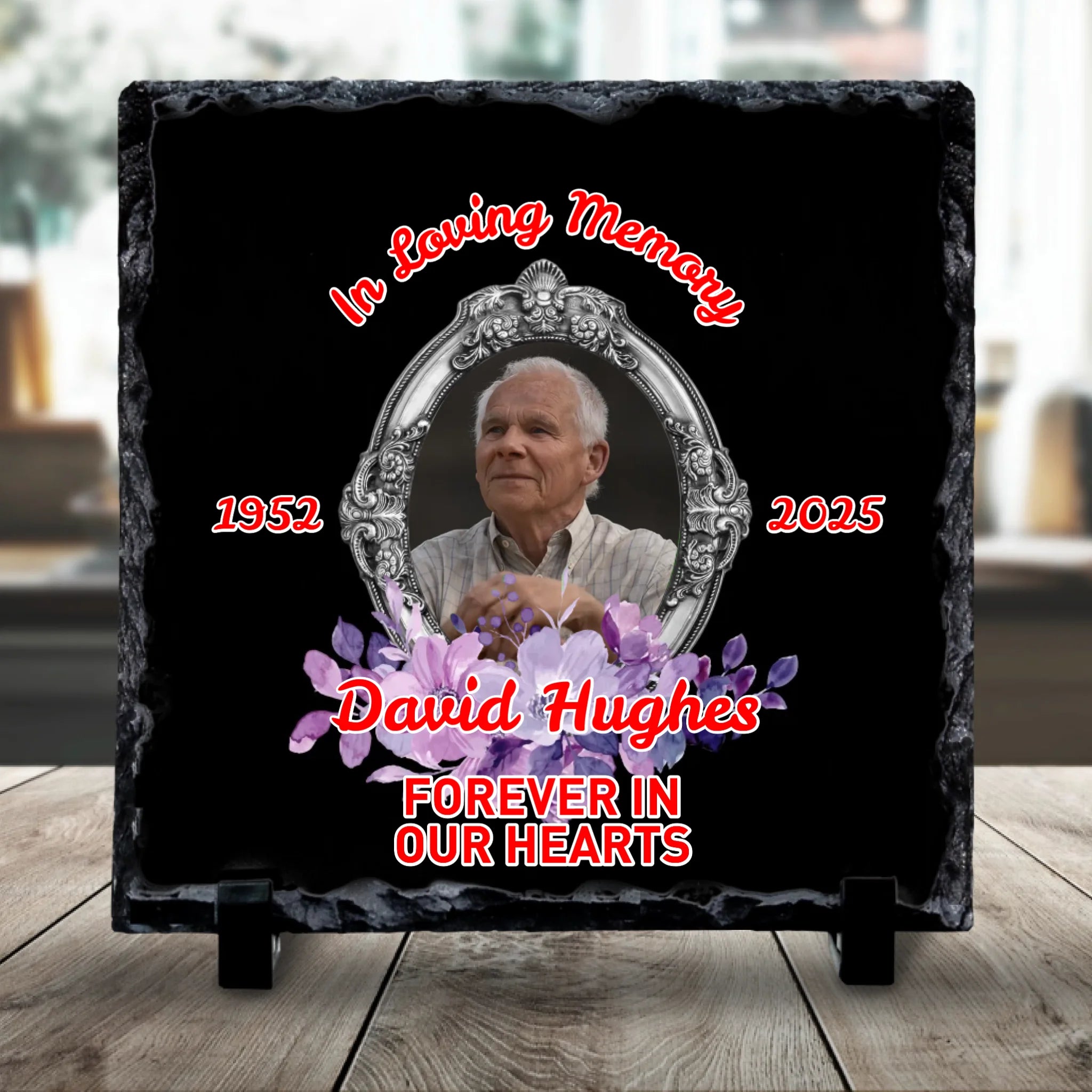 Custom Personalised Memorial Photo Slate Plaque