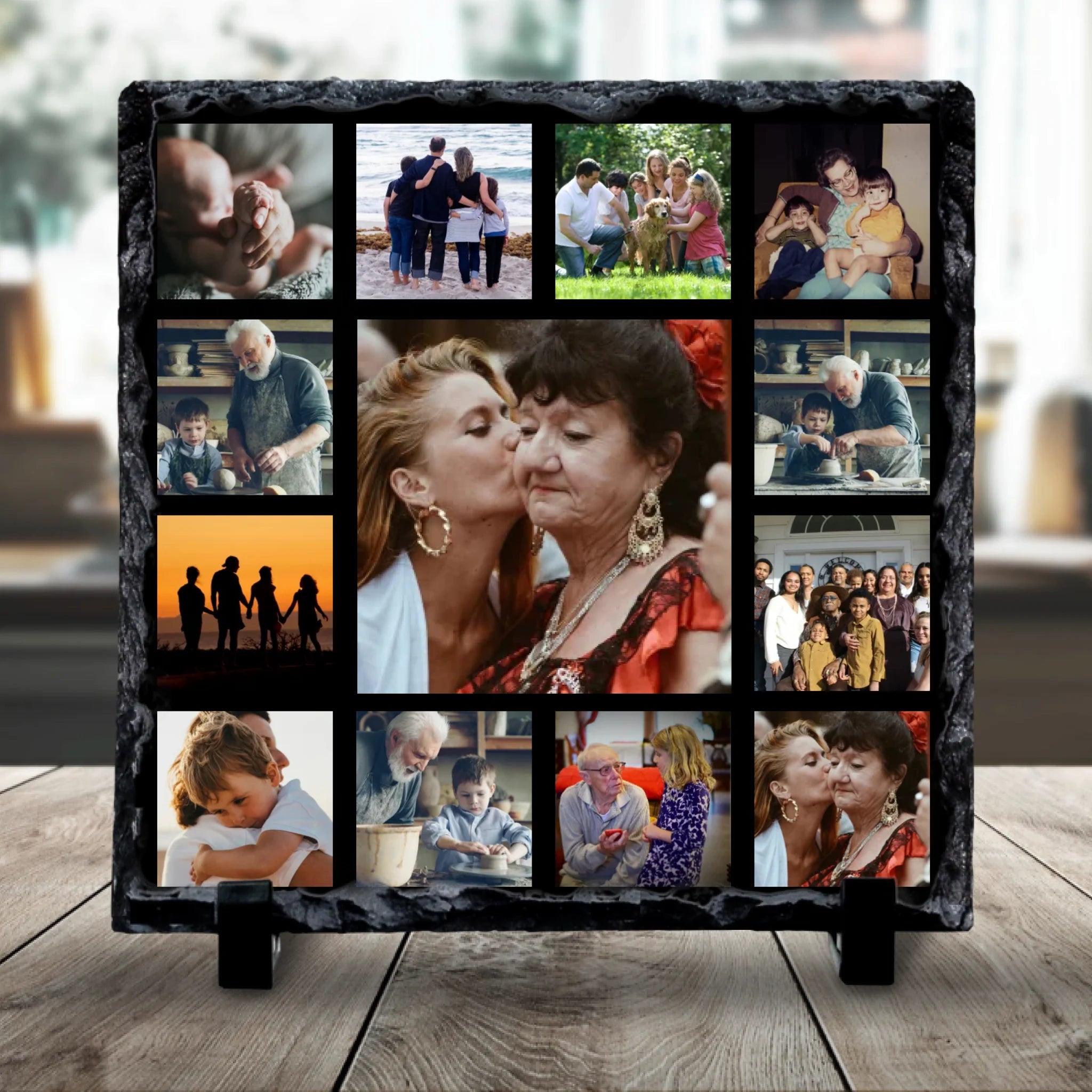 Personalised Family Photo Collage | 13 Photo Design | Custom Picture Frame Gift for Loved Ones