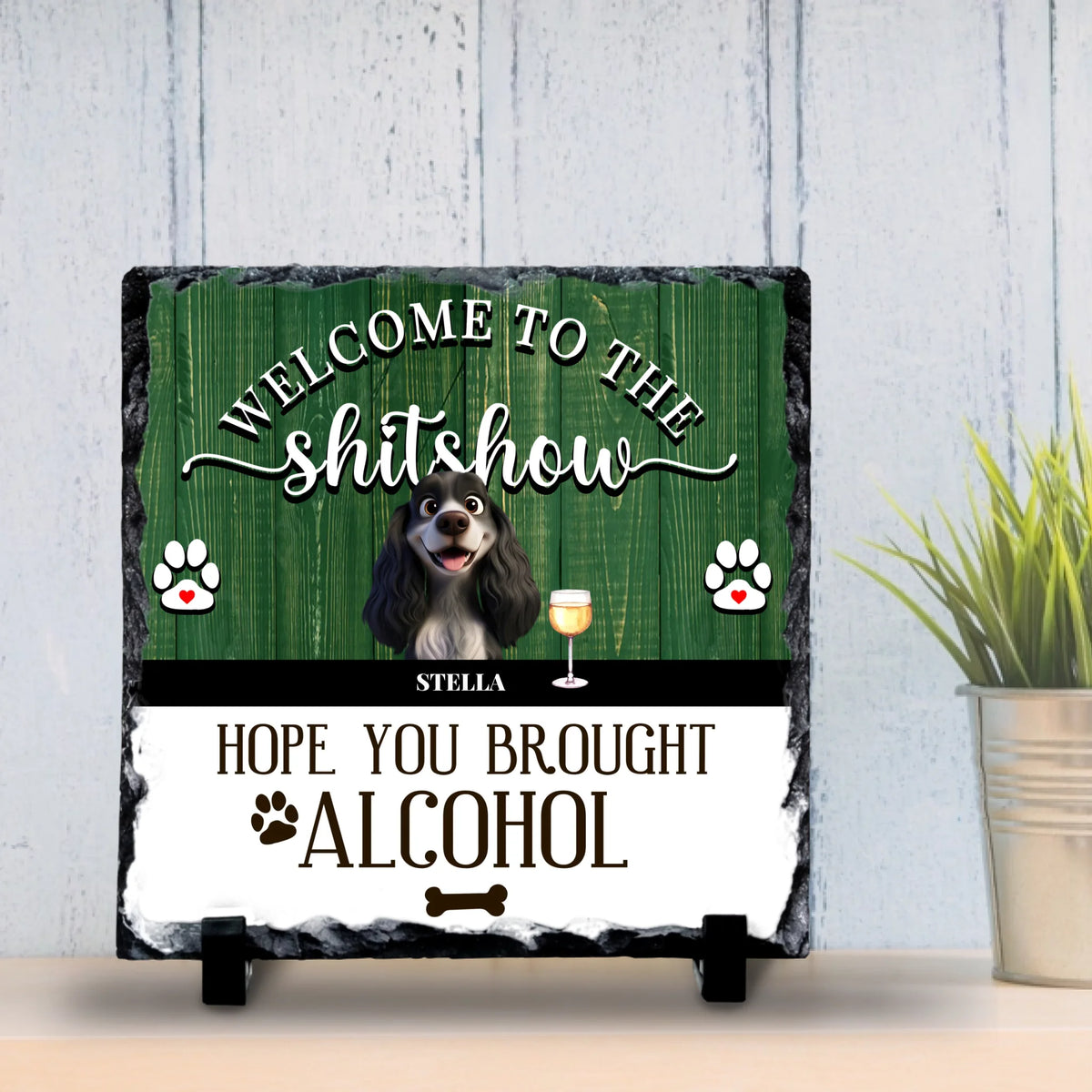 Personalised Pet Slate | Welcome to the | Funny Dog & Cat Gift | Up to 4 Pets