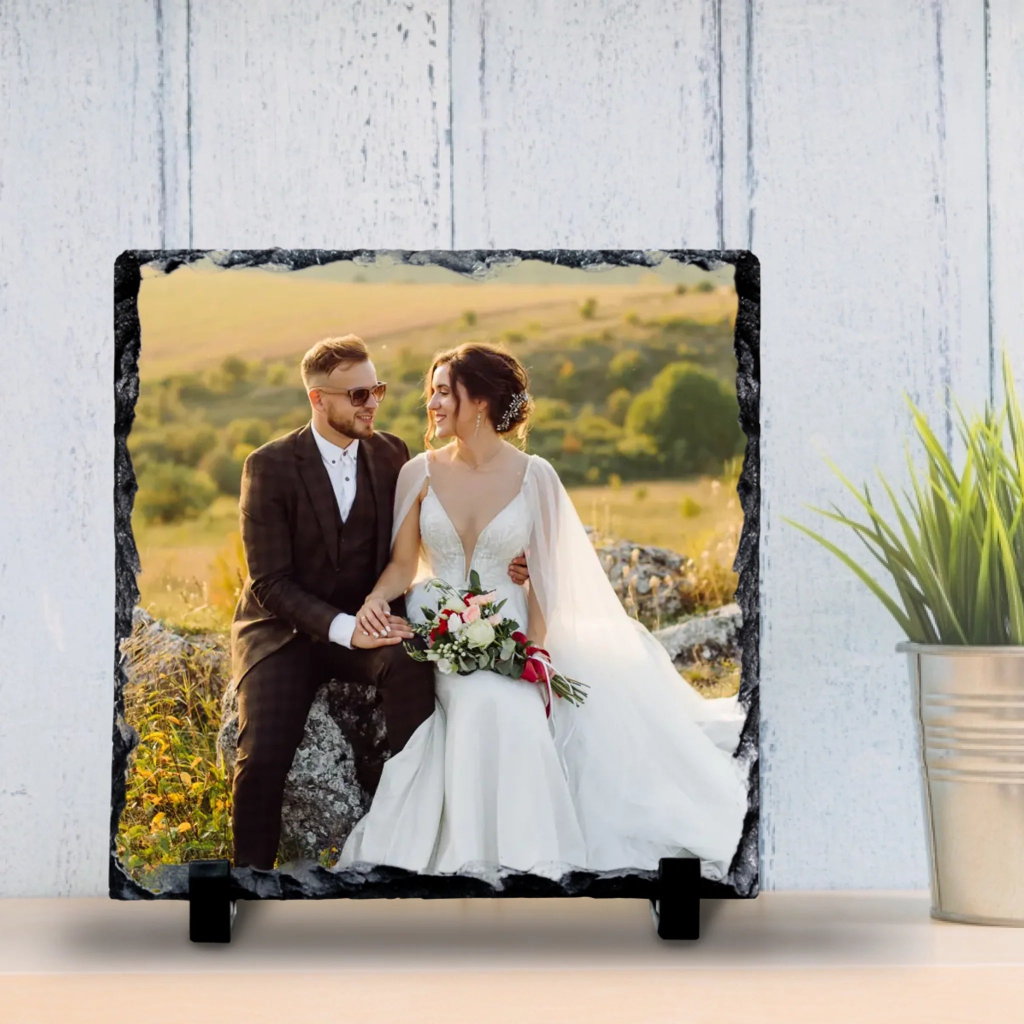 Custom Personalised Photo Slate - Wedding Photo Gift