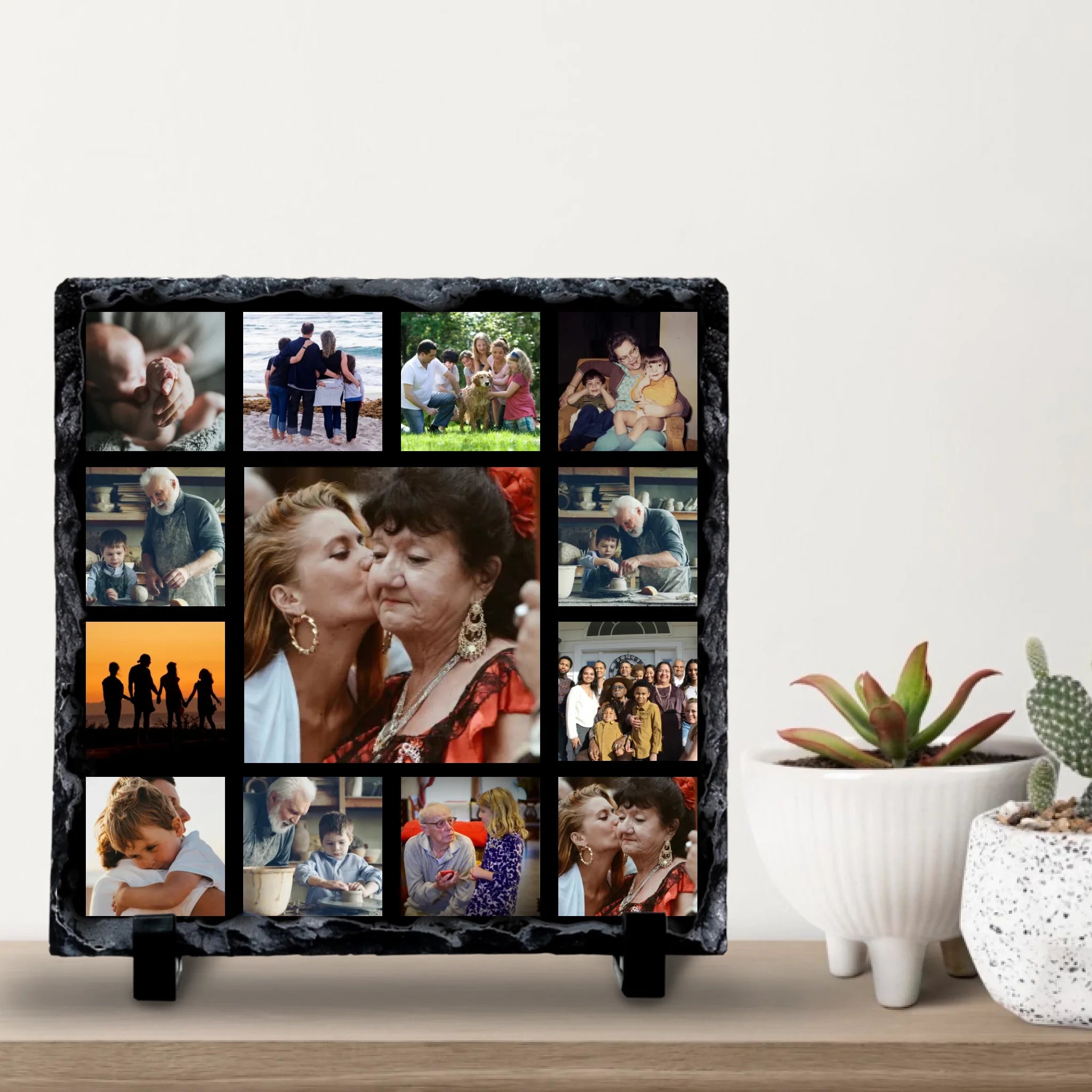 Personalised Family Photo Collage | 13 Photo Design | Custom Picture Frame Gift for Loved Ones