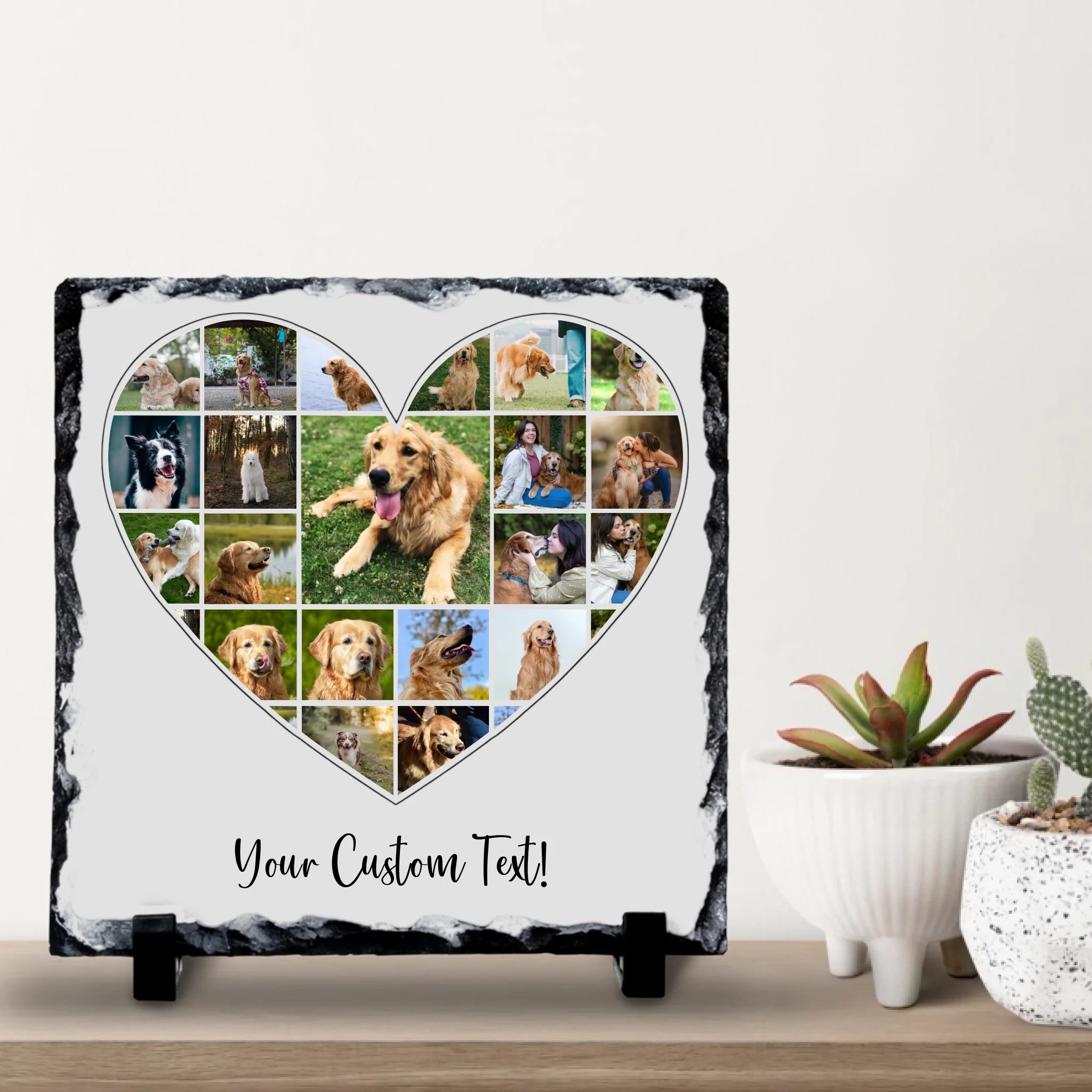 Personalised Pet Photo Collage Photo Slate - 20+ Photos & Custom Text