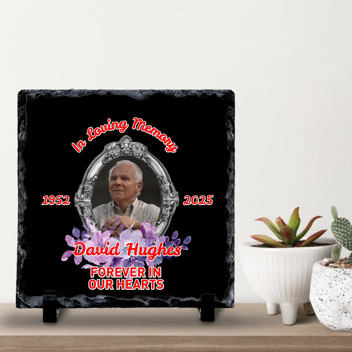 Custom Personalised Memorial Photo Slate Plaque