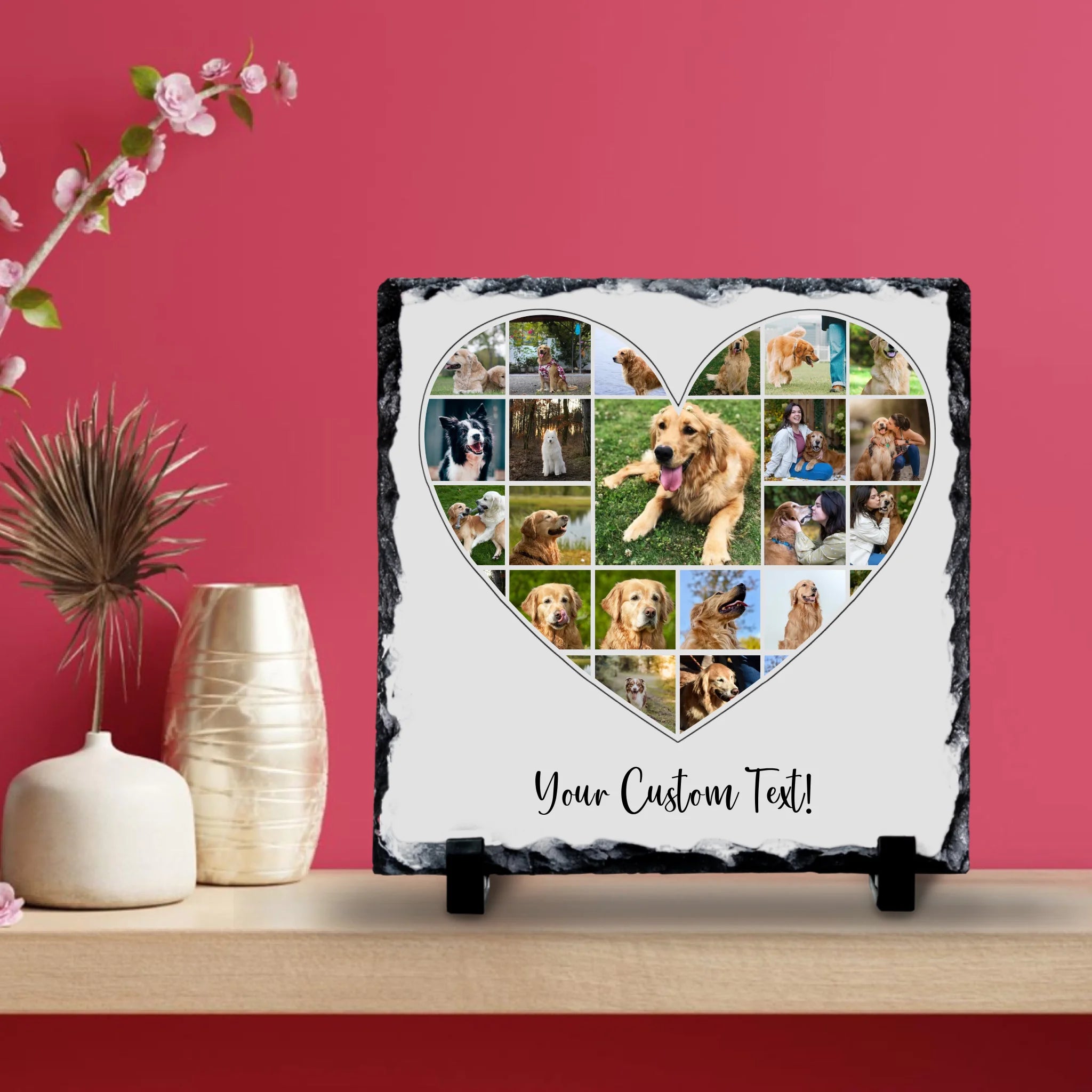 Personalised Pet Photo Collage Photo Slate - 20+ Photos & Custom Text