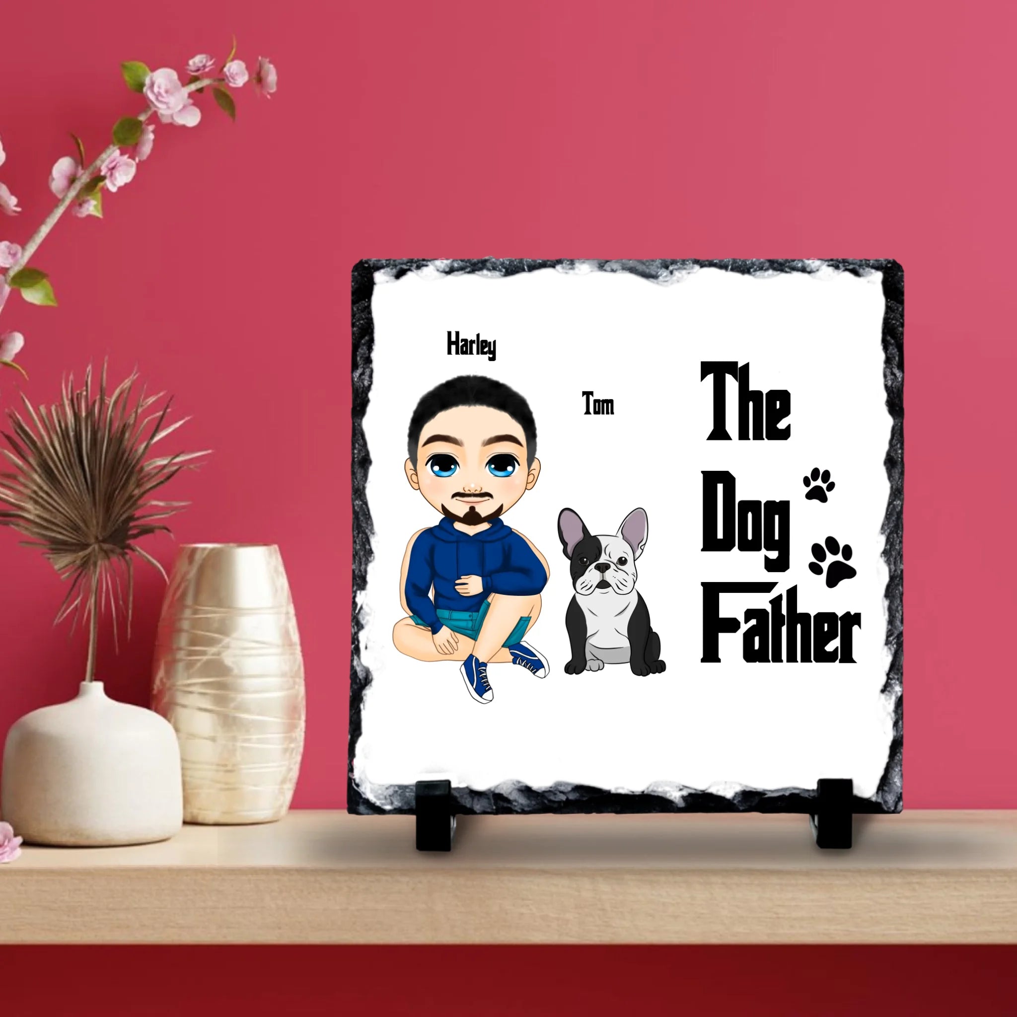 Custom ‘The Dog Father’ Slate – Custom Chubi Man & Dog Characters