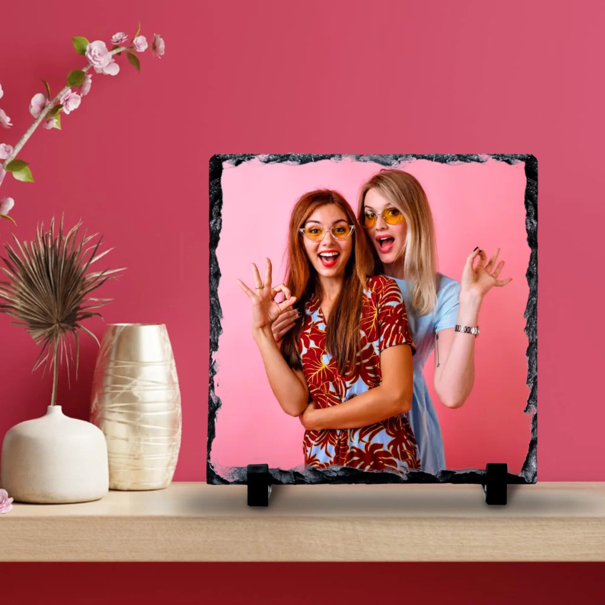 Custom Personalised Photo Slate - Besties Friendship Gift