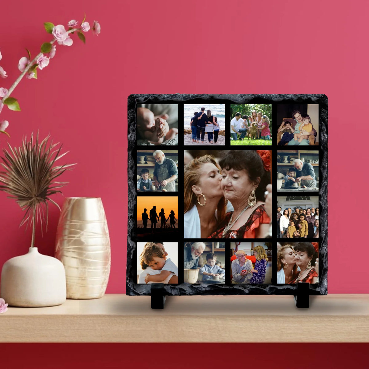 Personalised Family Photo Collage | 13 Photo Design | Custom Picture Frame Gift for Loved Ones