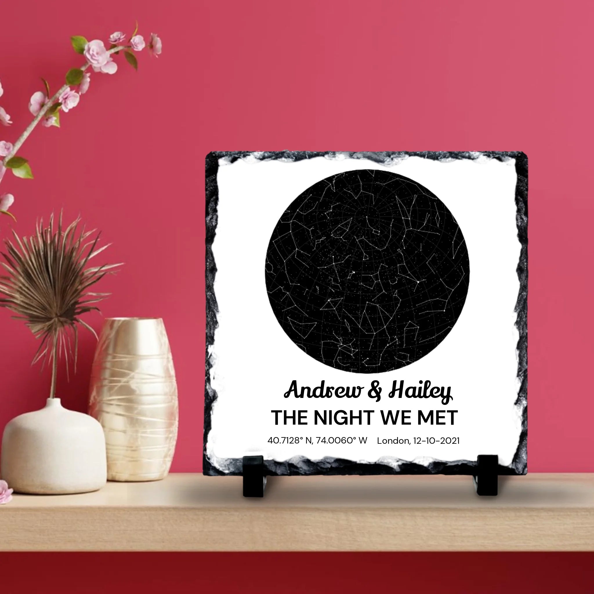 Custom Star Map Photo Slate – Personalised Night Sky Gift