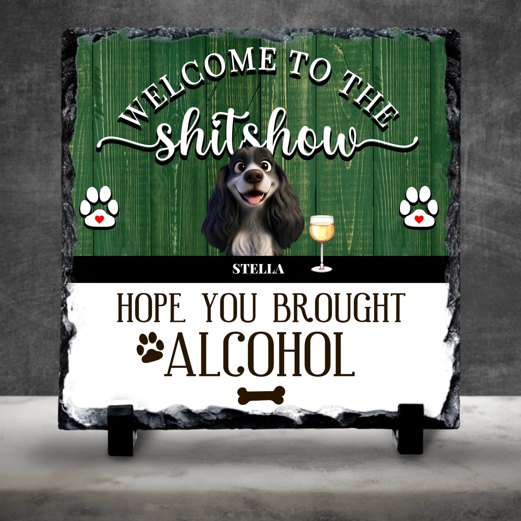 Personalised Pet Slate | Welcome to the | Funny Dog & Cat Gift | Up to 4 Pets