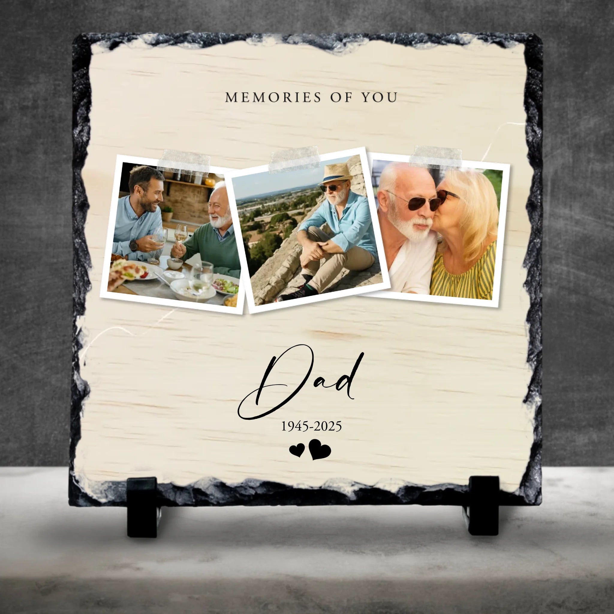 Custom Personalised Memorial Photo Slate Plaque  - Memories Of You